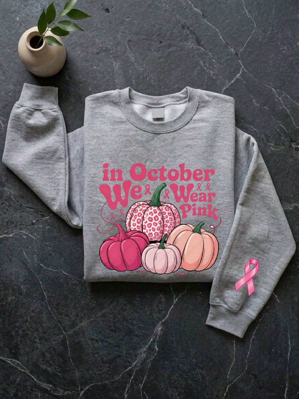 In October We Wear Pink Sweatshirt