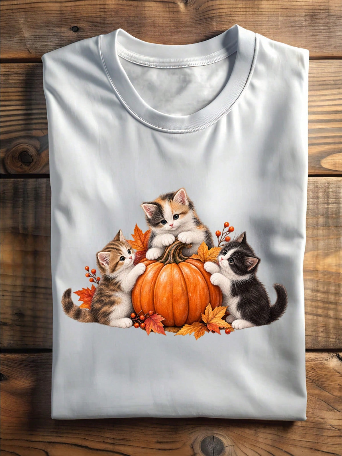Fall Pumpkin Cat T-Shirt