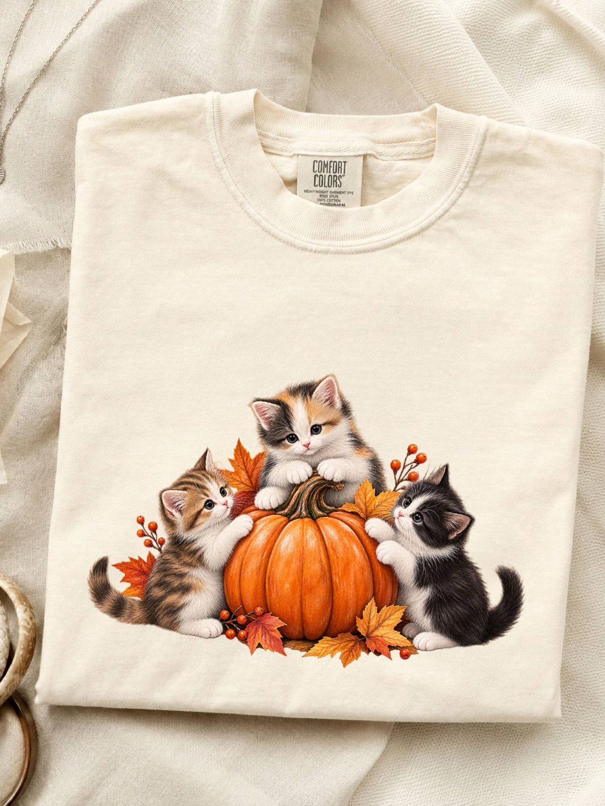 Fall Pumpkin Cat T-Shirt
