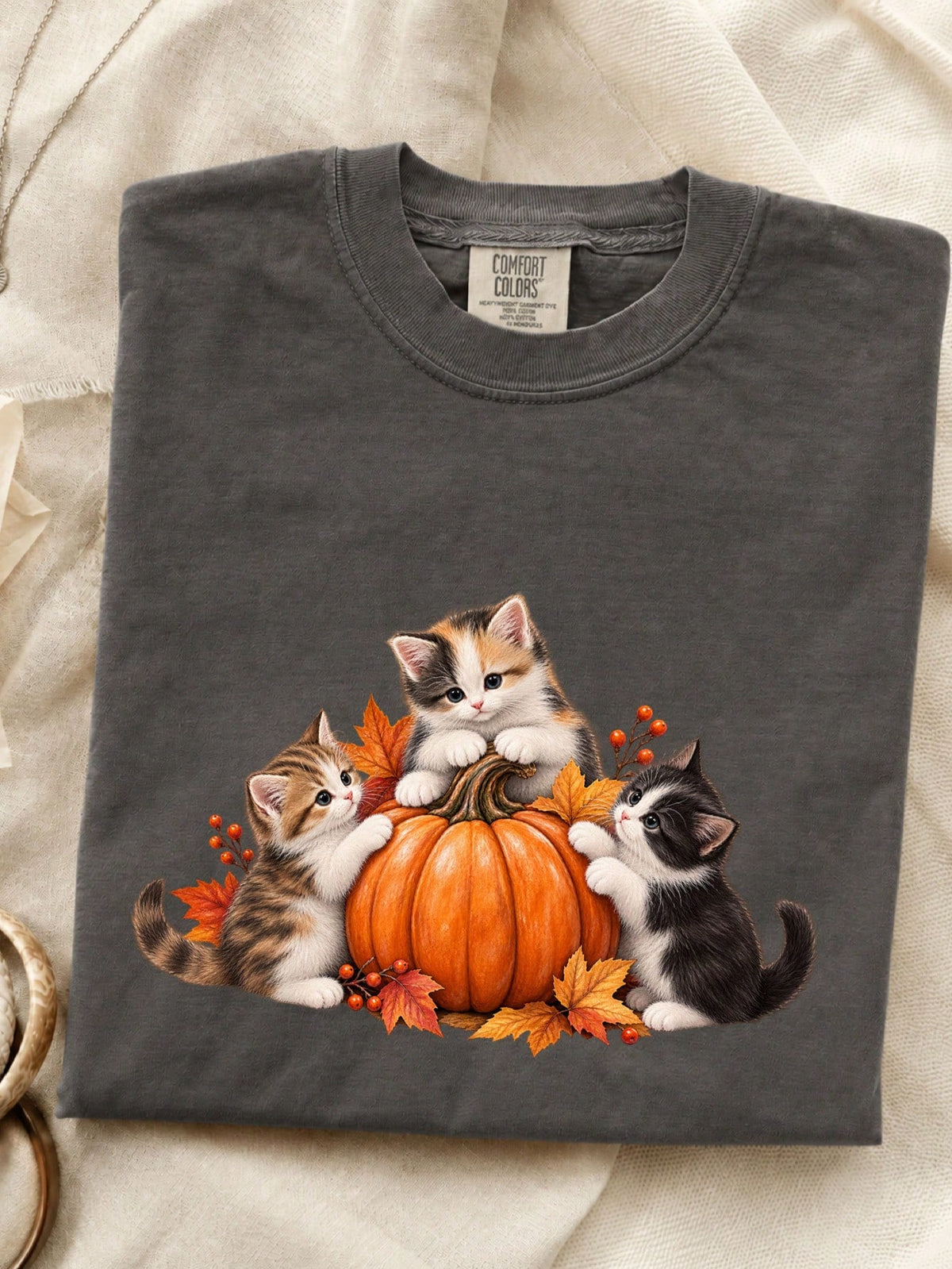 Fall Pumpkin Cat T-Shirt