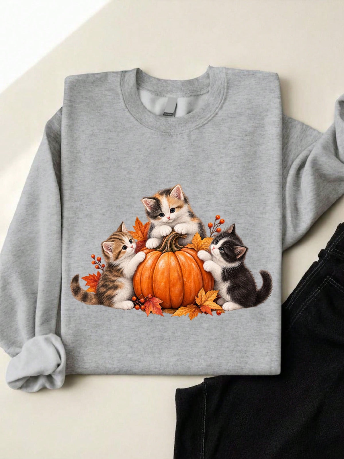 Fall Pumpkin Cat Sweatshirt