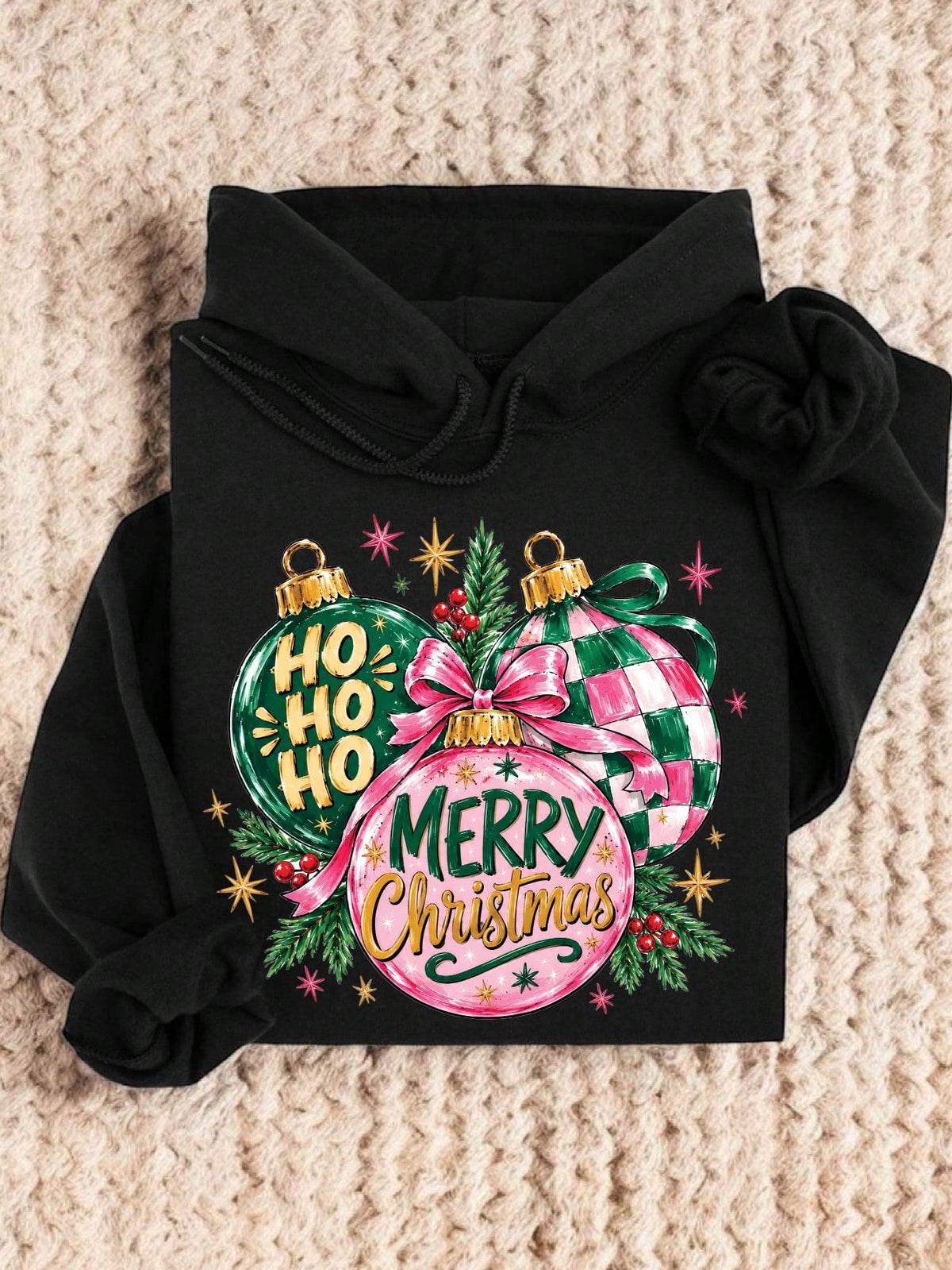 Christmas Ornaments Brushstroke Hoodie