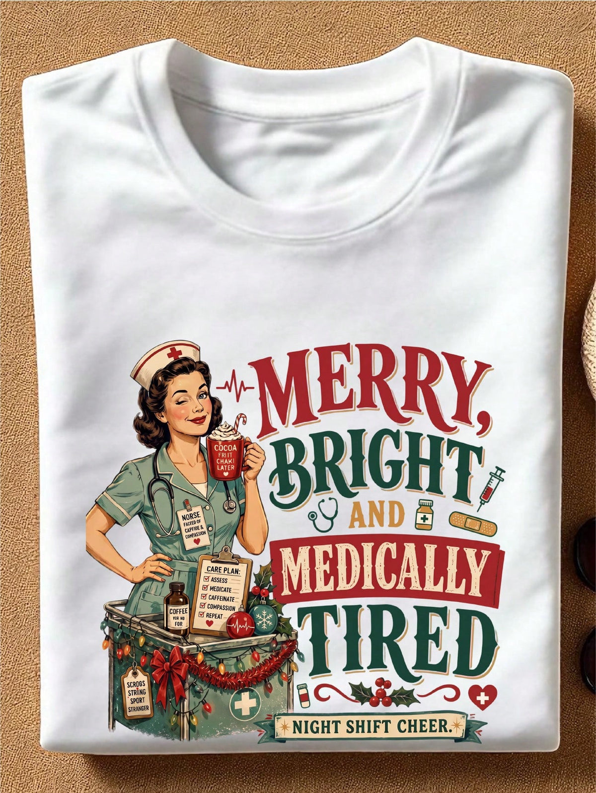 Merry Bright And Medical Tired T-Shirt