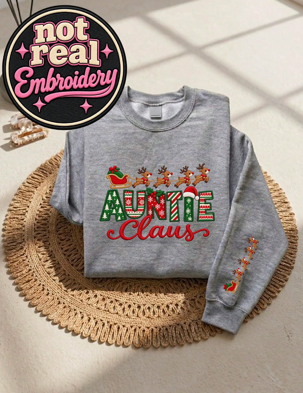 Auntie Claus (DTF Graphic Print) Sweatshirt