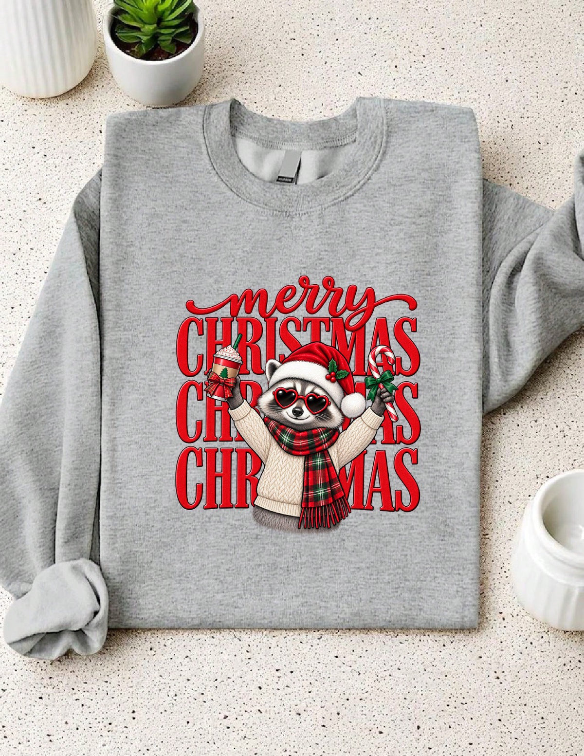 Merry Christmas Raccoon Sweatshirt
