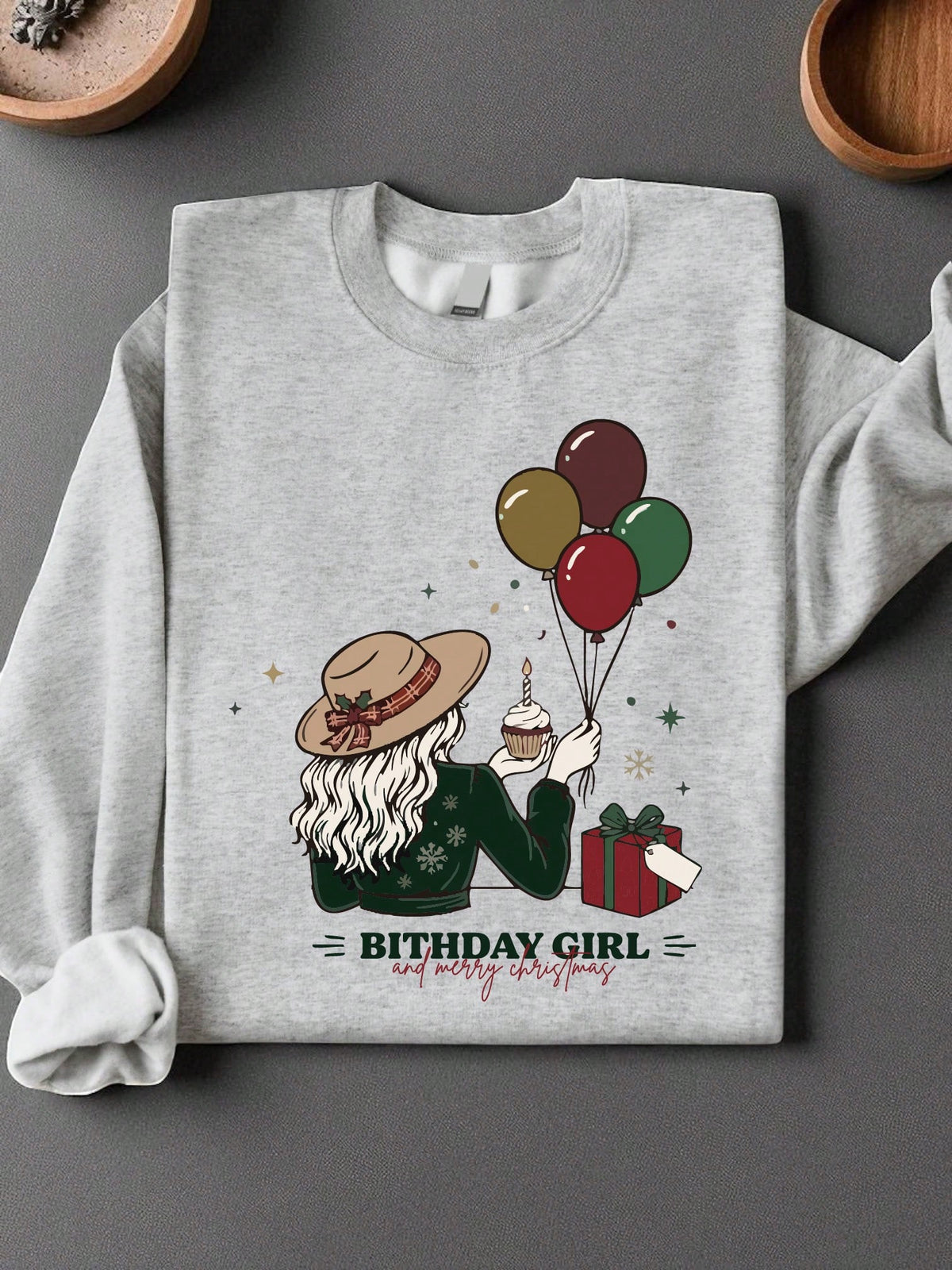 Birthday Girl Merry Christmas Unisex Sweatshirt
