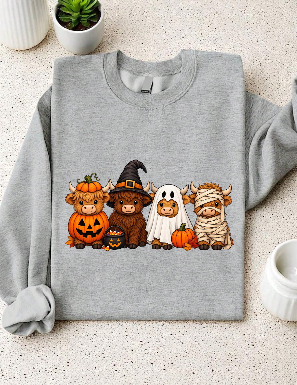 Halloween Highland Cow Sweatshirt