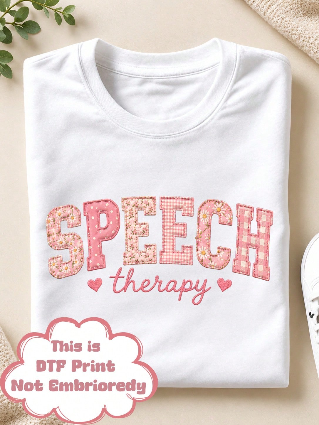Speech Therapy Patchwork (DTF Graphic Print) Unisex T-Shirt