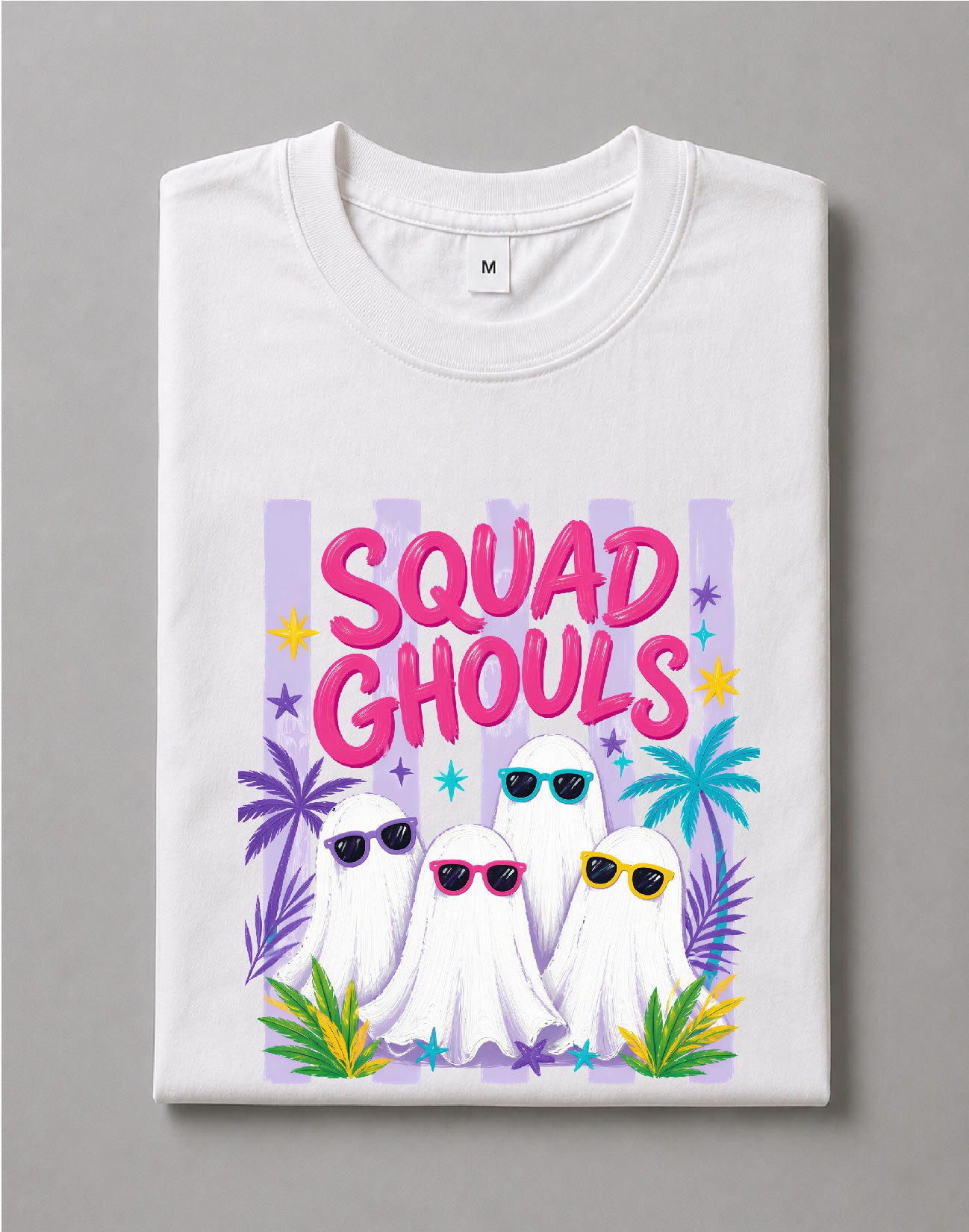 Summer Squad Ghouls Shirt – Summerween Ghost Graphic Tee, Spooky Summer Shirt – DTF-11