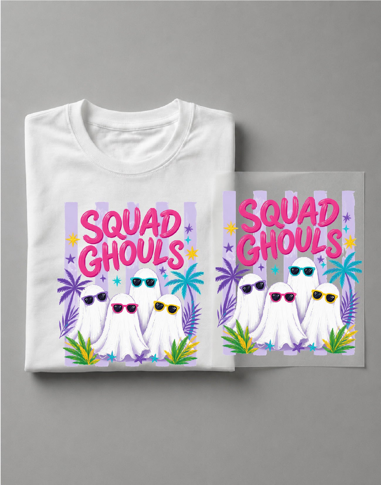 Summer Squad Ghouls Shirt – Summerween Ghost Graphic Tee, Spooky Summer Shirt – DTF-11