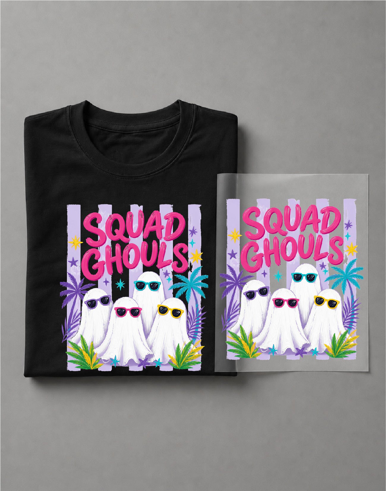 Summer Squad Ghouls Shirt – Summerween Ghost Graphic Tee, Spooky Summer Shirt – DTF-11