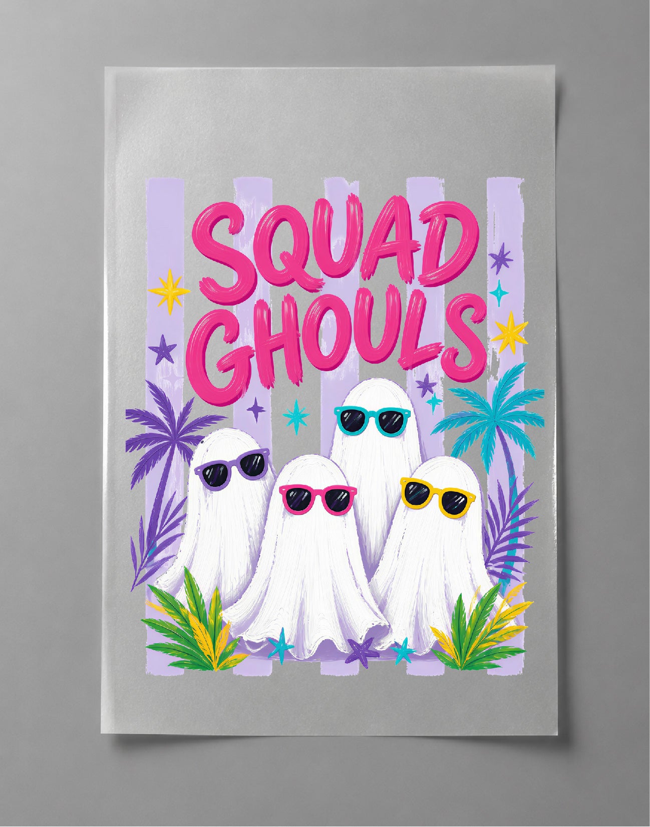 Summer Squad Ghouls Shirt – Summerween Ghost Graphic Tee, Spooky Summer Shirt – DTF-11