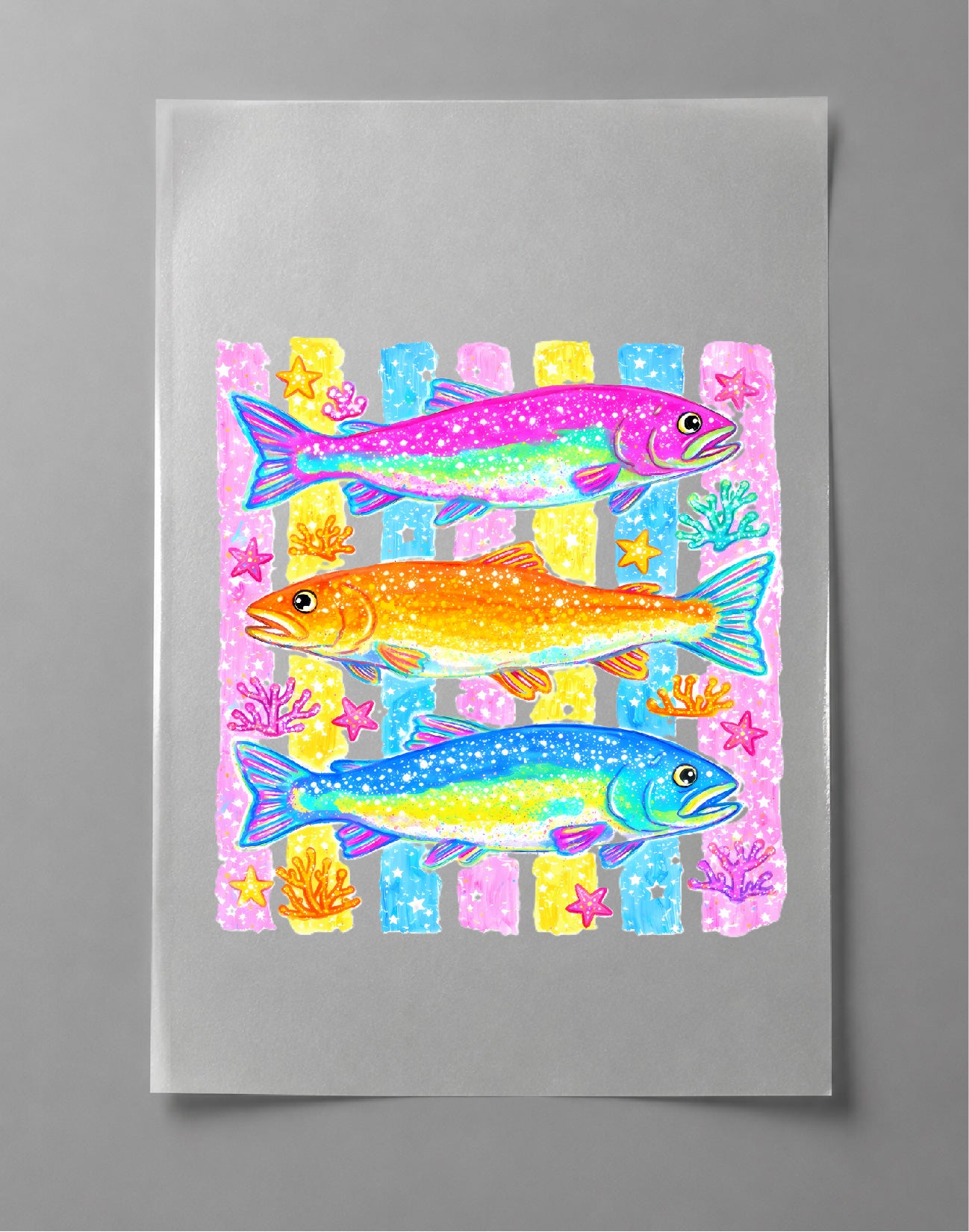 Preppy Coastal Fish Shirt – Summer Beach Graphic Tee, Nautical Fish Shirt, Coastal Vacation Tee – DTF-16