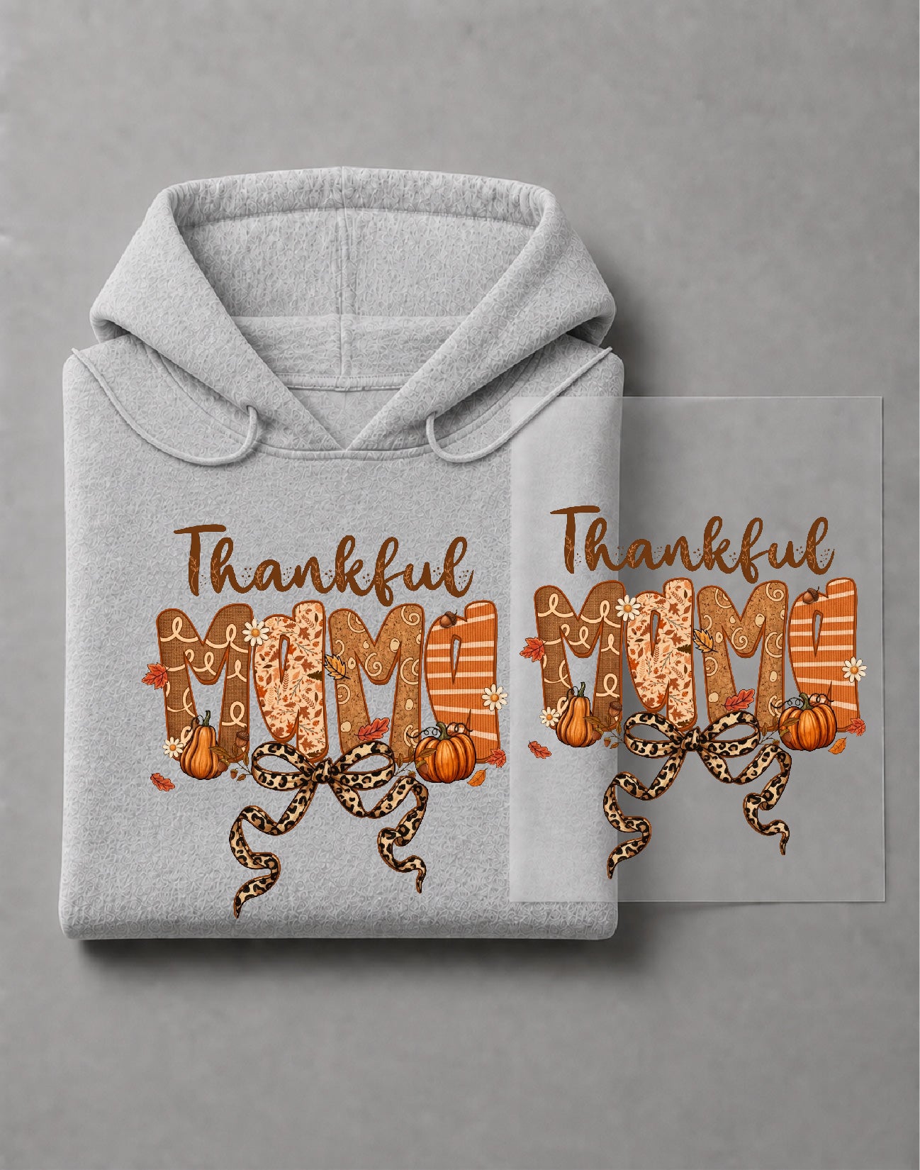 Thankful Mama Hoodie– Thanksgiving Graphic Hoodie, Fall Mom, Grateful Mama DTF– DTF-19