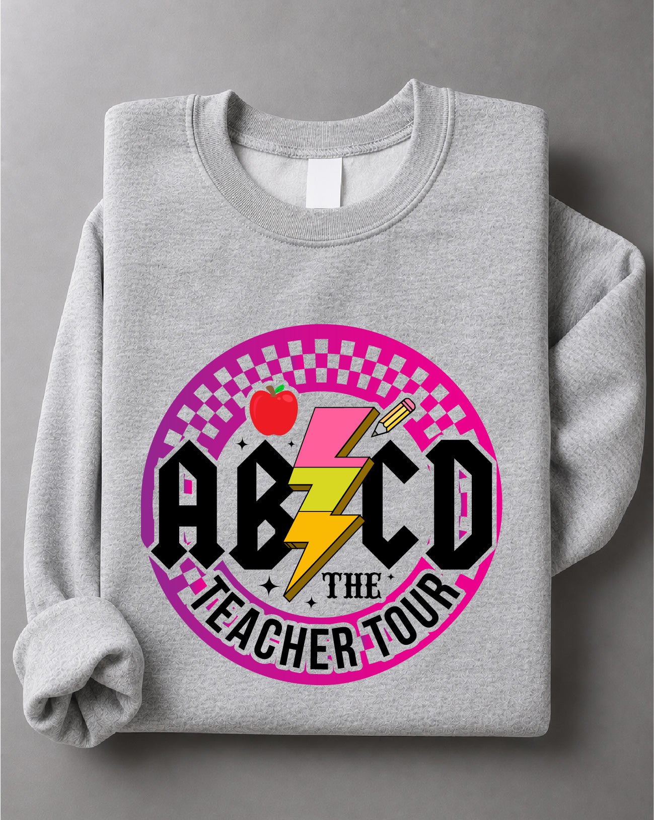 ABCD Teacher Tour Sweatshirt – Funny Teacher Graphic, Educator Apparel, School Gift – DTF-24