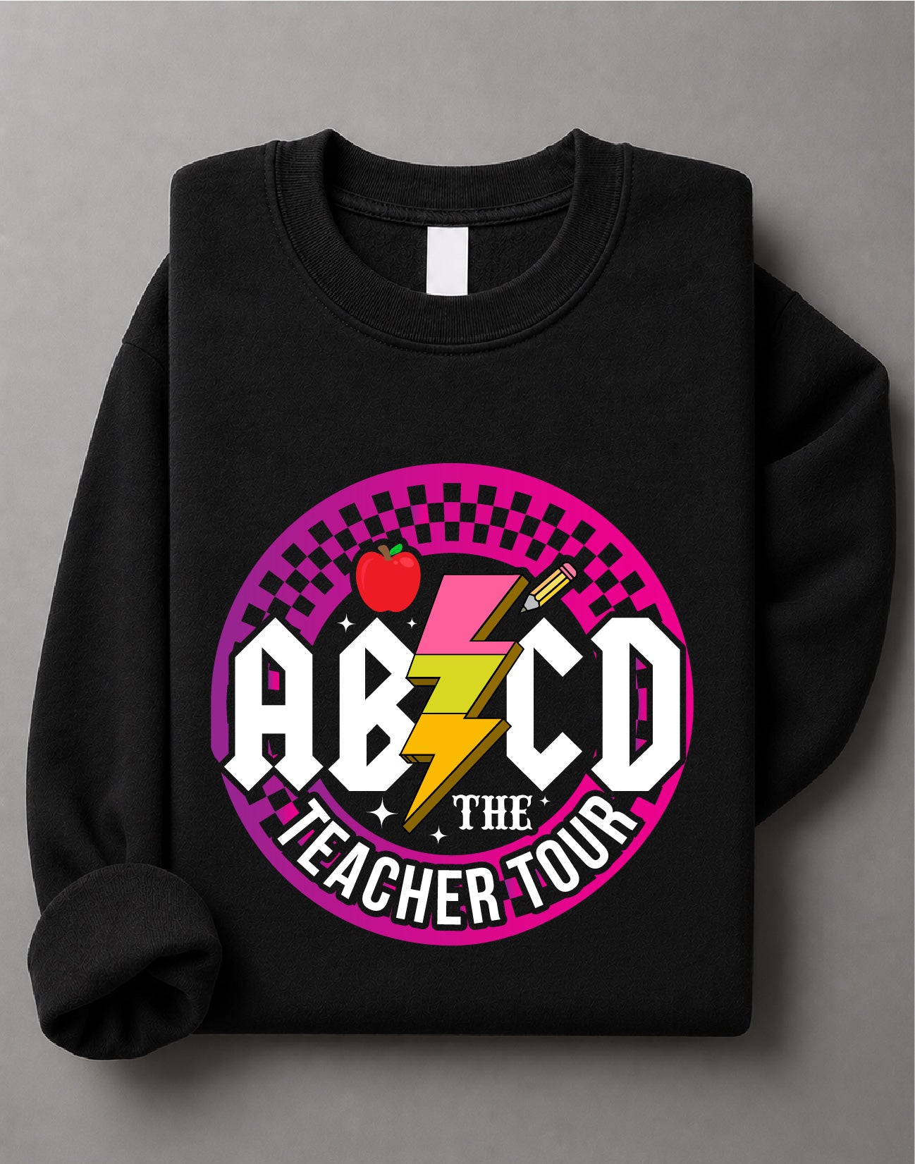 ABCD Teacher Tour Sweatshirt – Funny Teacher Graphic, Educator Apparel, School Gift – DTF-24