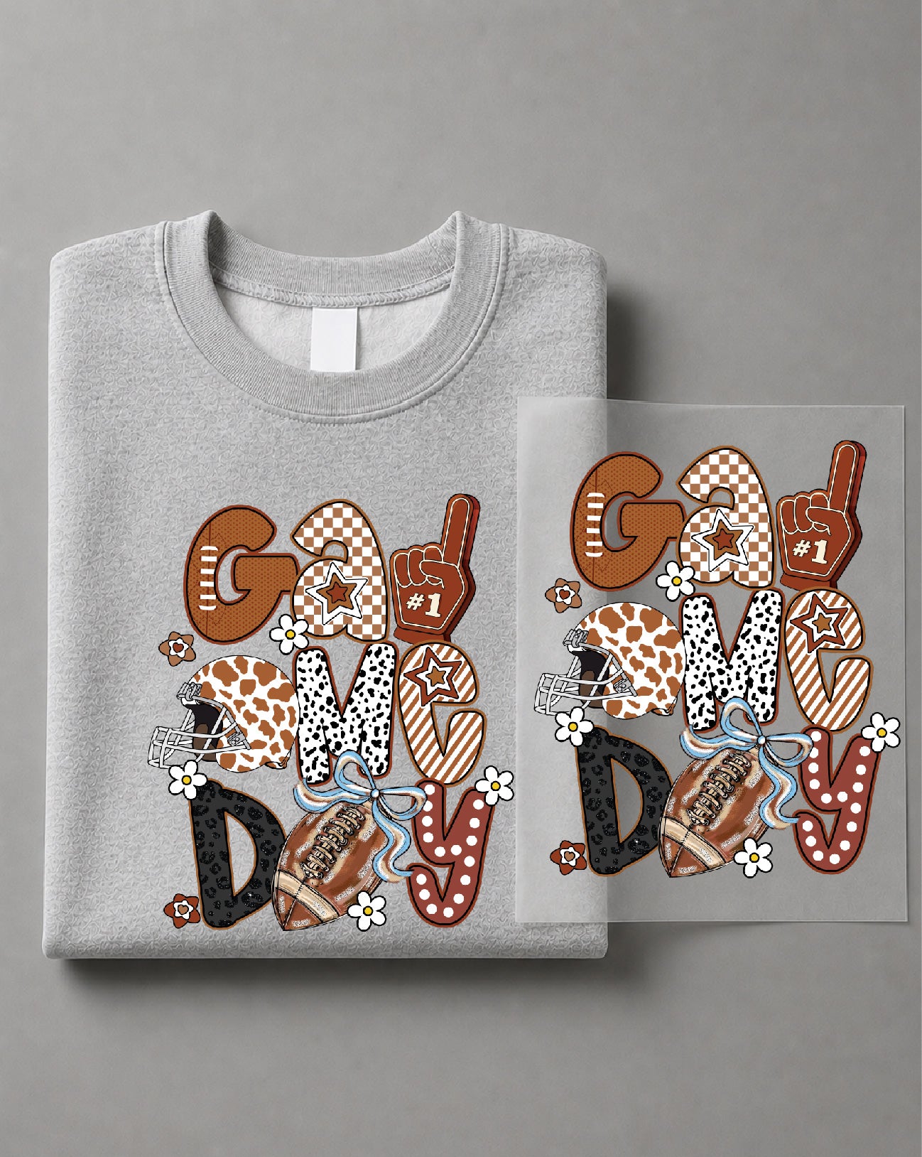 Retro Game Day Football Sweatshirt – Vintage Football Graphic, Game Day Sports Apparel – DTF-28