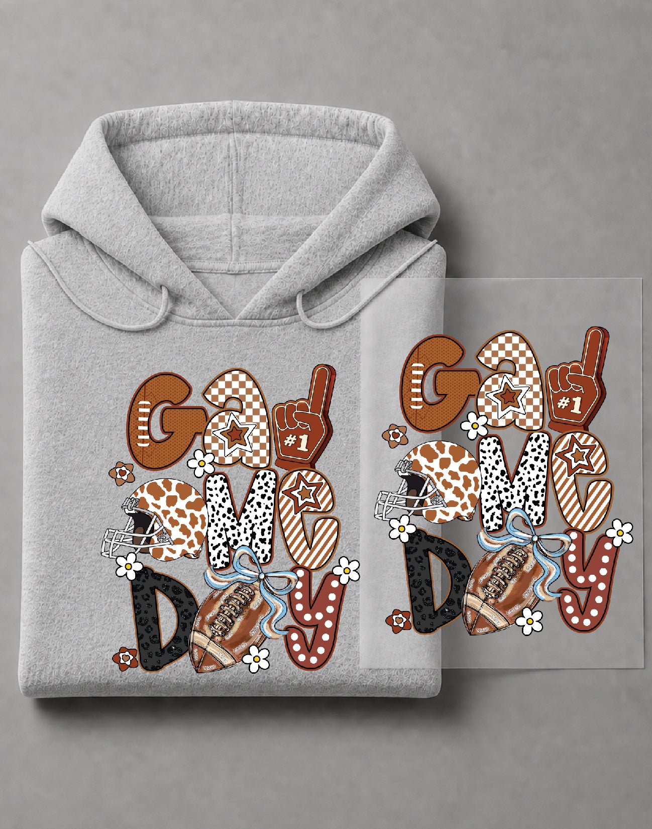 Retro Game Day Football Hoodie – Vintage Football Graphic, Game Day Sports Apparel – DTF-28
