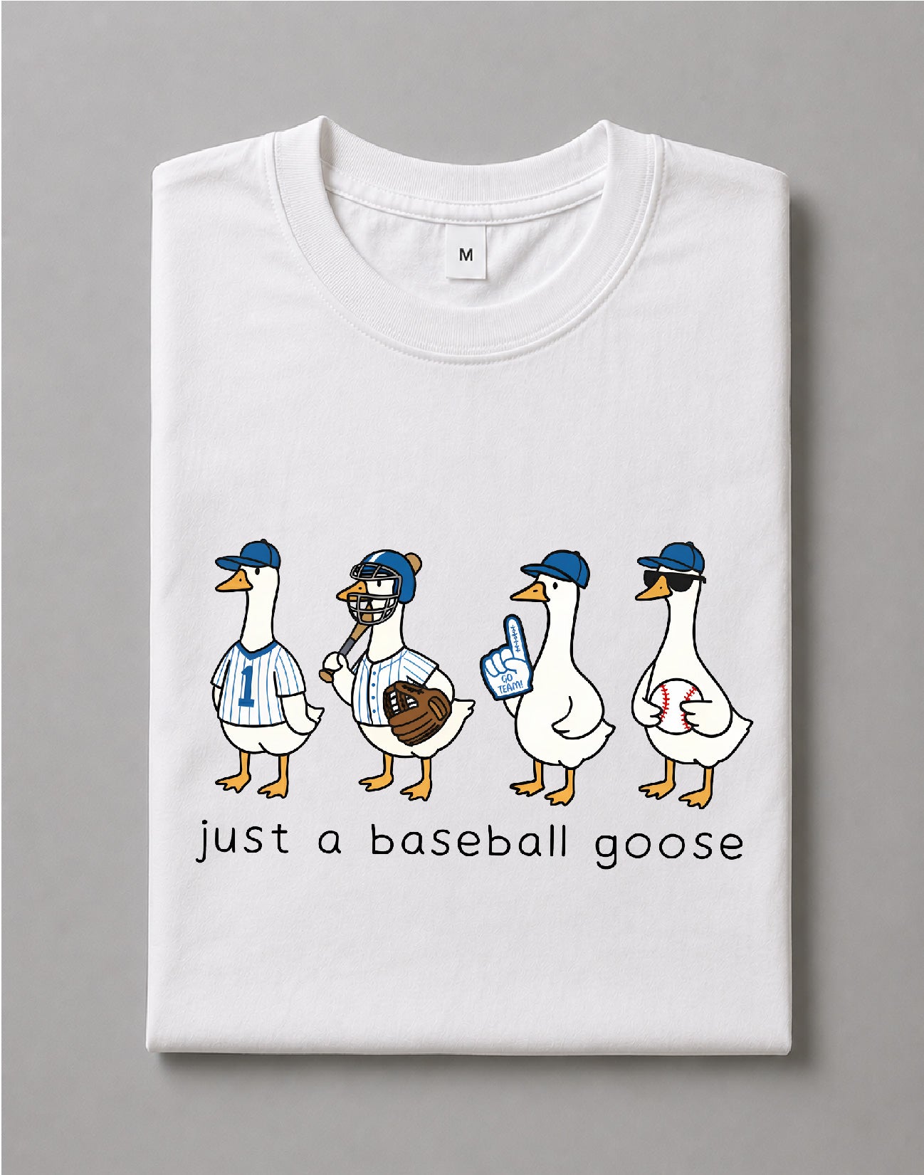 Just a Baseball Goose Shirt – Funny Goose Graphic Tee, Baseball Fan Shirt, Cute Sports Tee – DTF-29