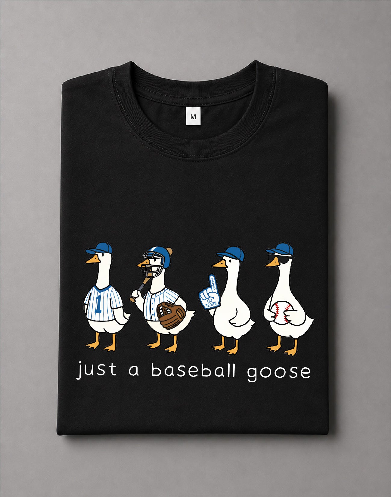 Just a Baseball Goose Shirt – Funny Goose Graphic Tee, Baseball Fan Shirt, Cute Sports Tee – DTF-29