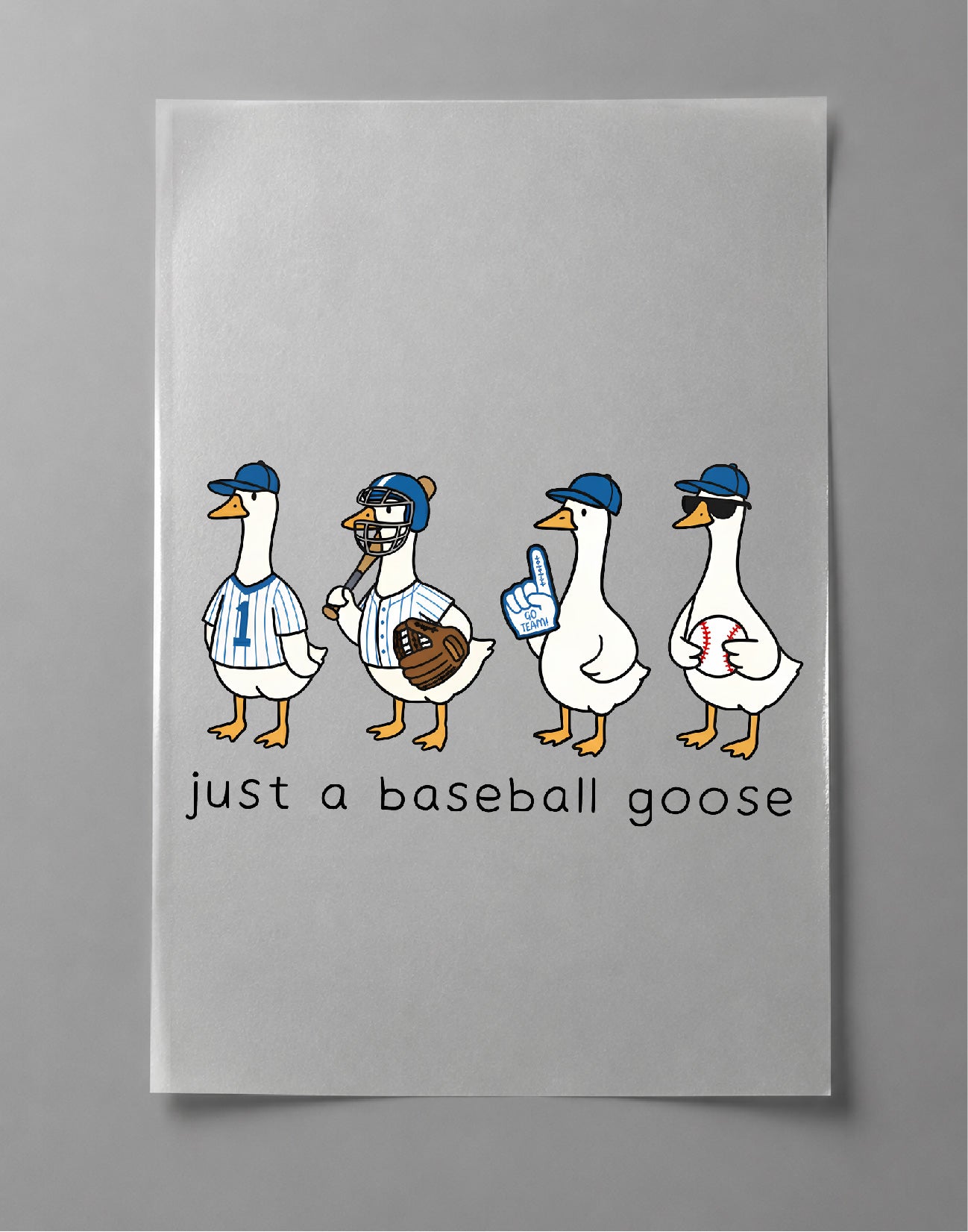 Just a Baseball Goose Shirt – Funny Goose Graphic Tee, Baseball Fan Shirt, Cute Sports Tee – DTF-29