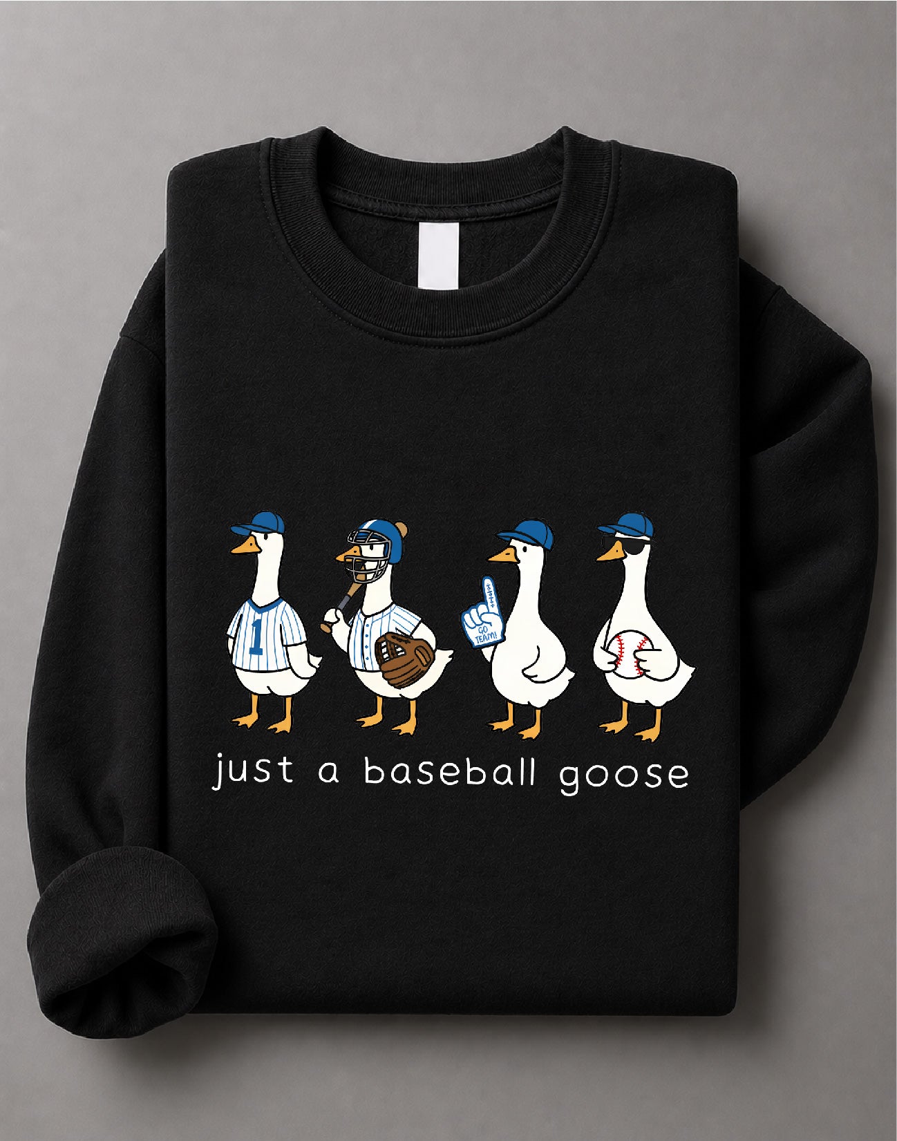 Just a Baseball Goose Sweatshirt – Funny Goose Graphic, Baseball Fan Apparel, Sports Gift – DTF-29