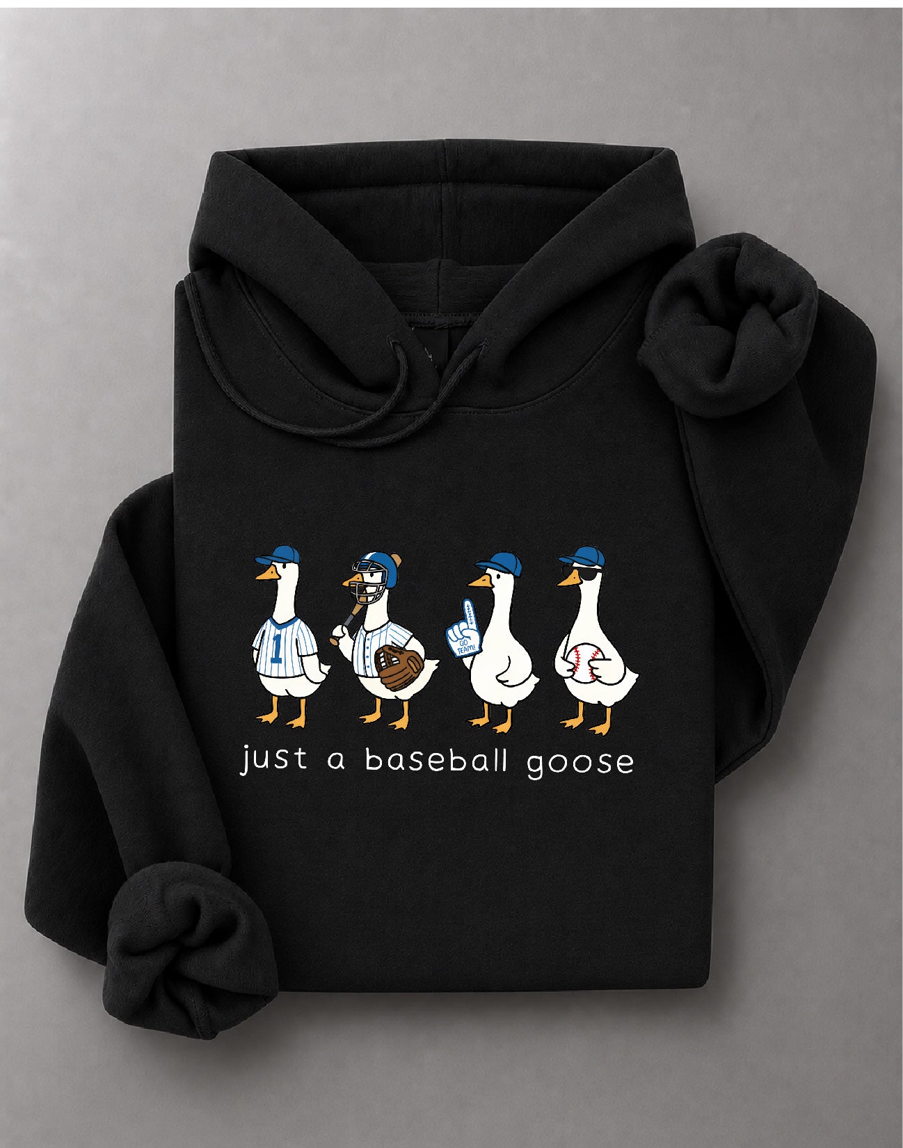 Just a Baseball Goose Hoodie – Funny Goose Graphic, Baseball Fan Apparel, Sports Gift – DTF-29