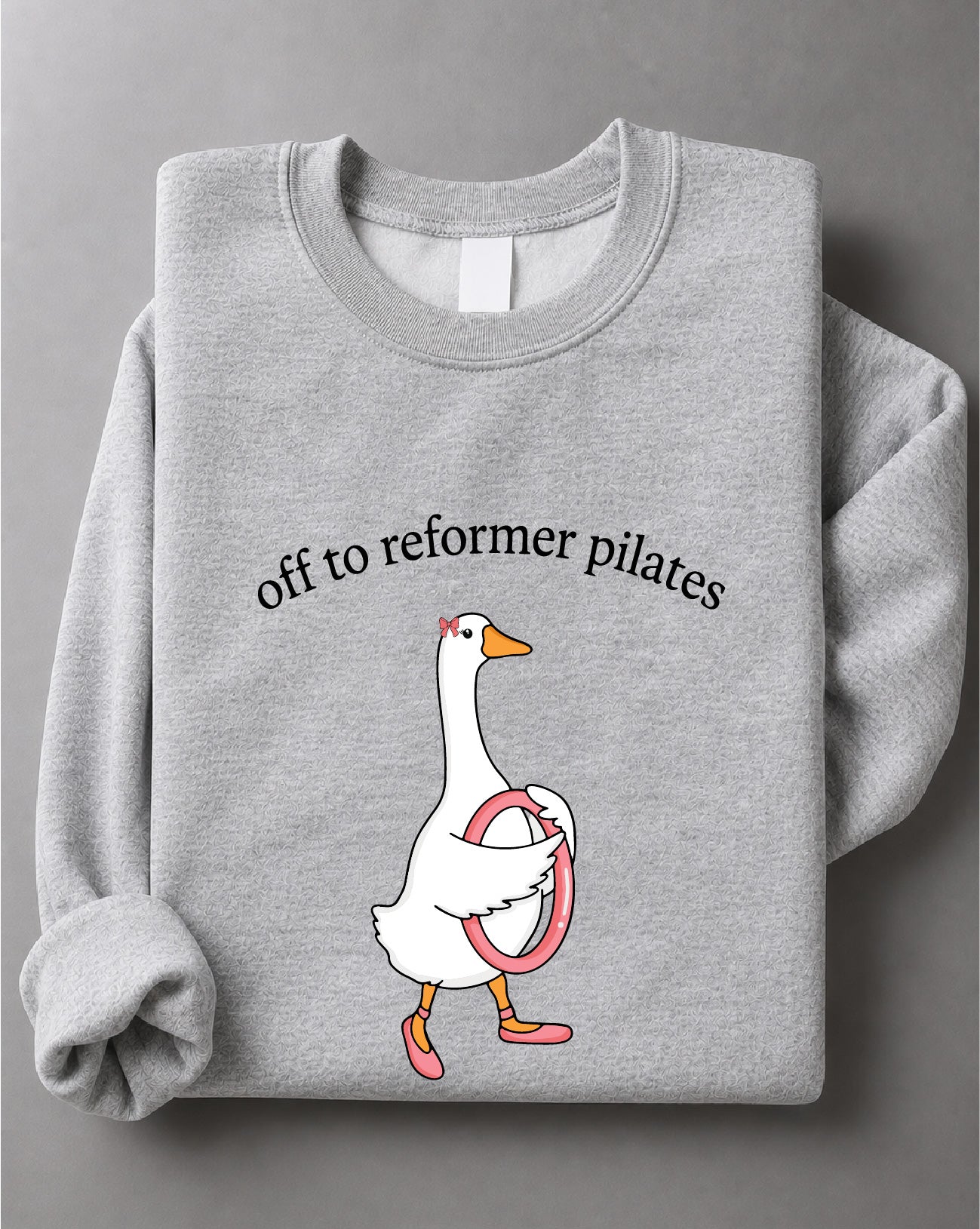 Off to Reformer Pilates Goose Sweatshirt – Funny Goose Graphic, Pilates Apparel, Workout Gift – DTF-30