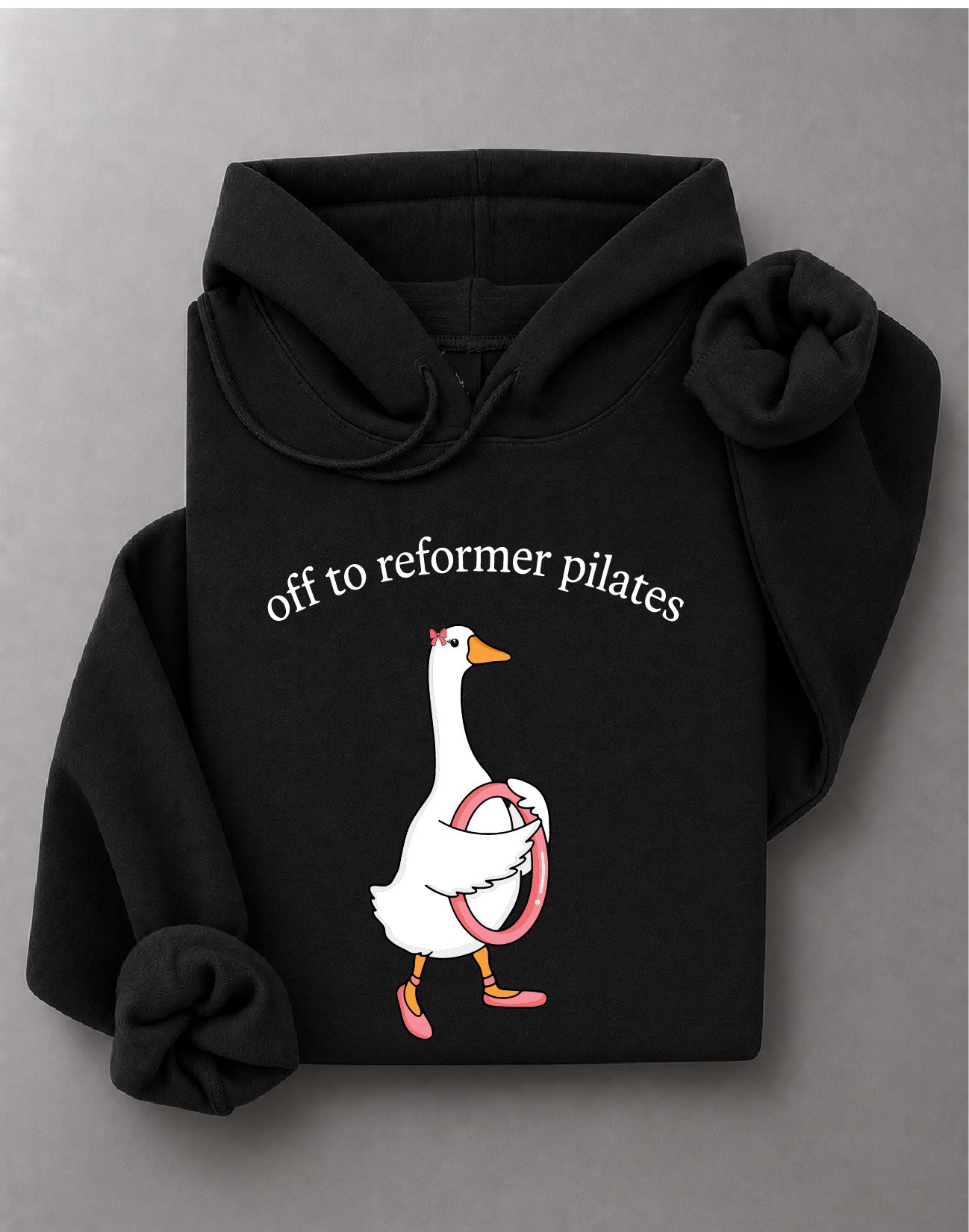 Off to Reformer Pilates Goose Hoodie – Funny Goose Graphic, Pilates Apparel, Workout Gift – DTF-30