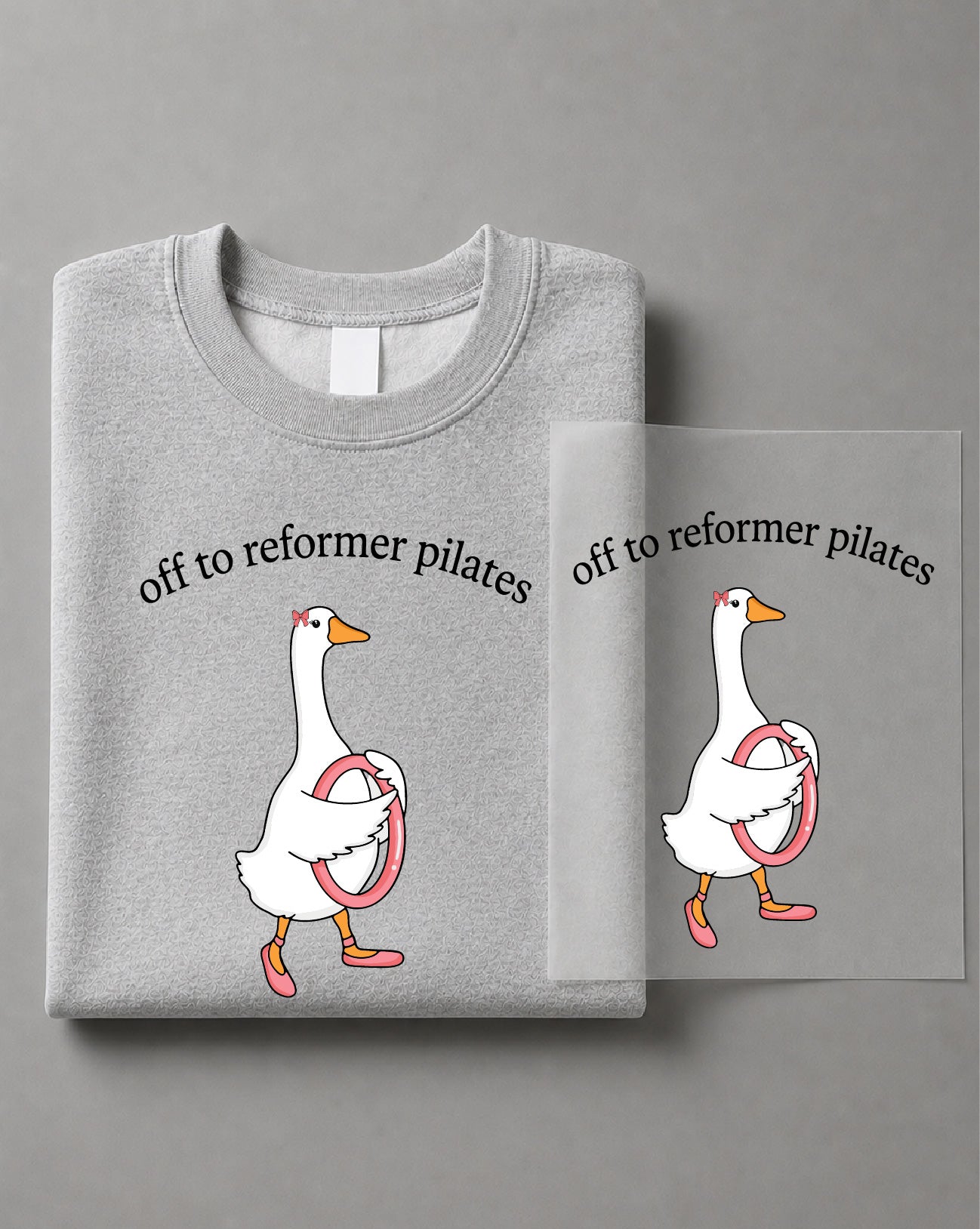 Off to Reformer Pilates Goose Sweatshirt – Funny Goose Graphic, Pilates Apparel, Workout Gift – DTF-30