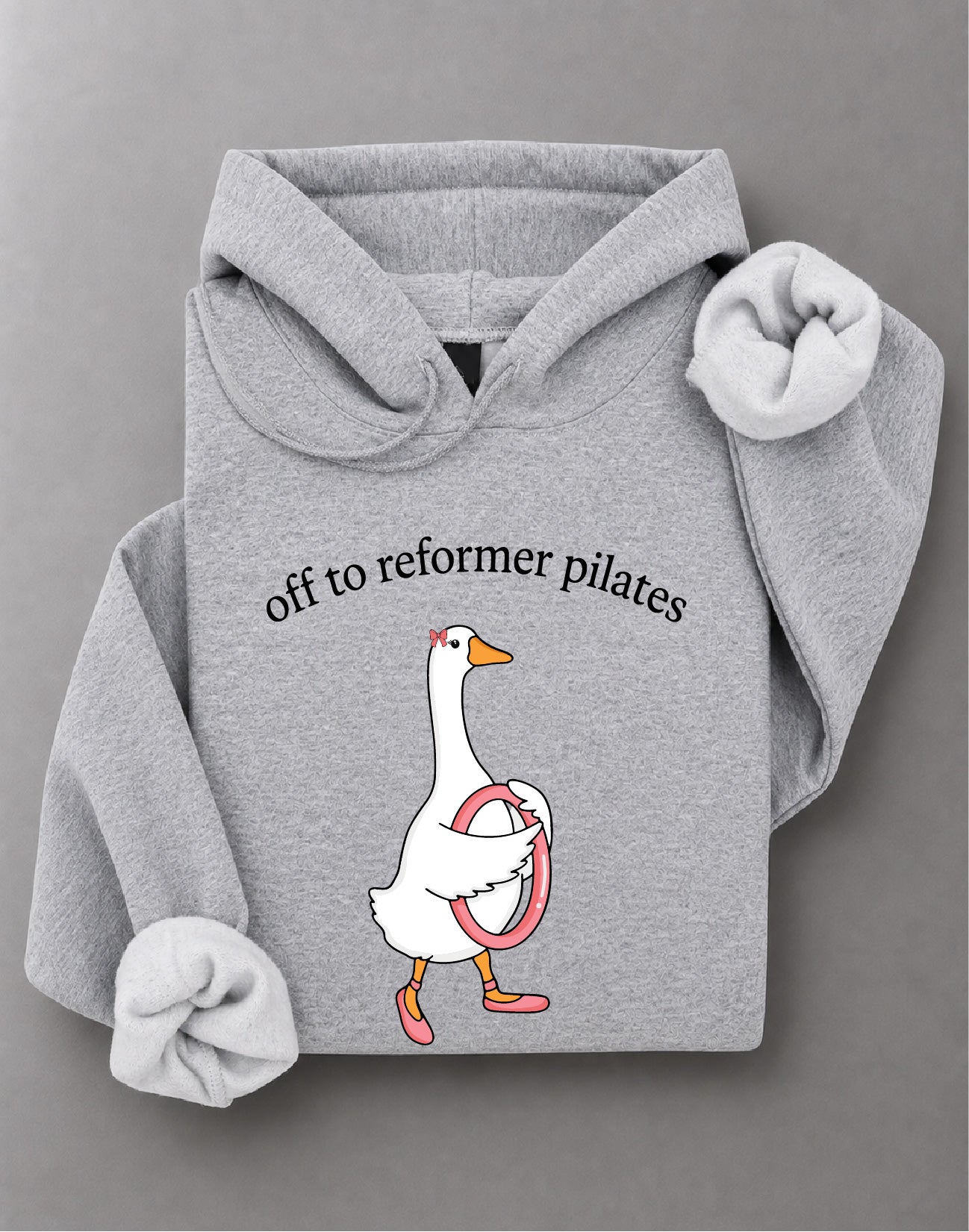 Off to Reformer Pilates Goose Hoodie – Funny Goose Graphic, Pilates Apparel, Workout Gift – DTF-30