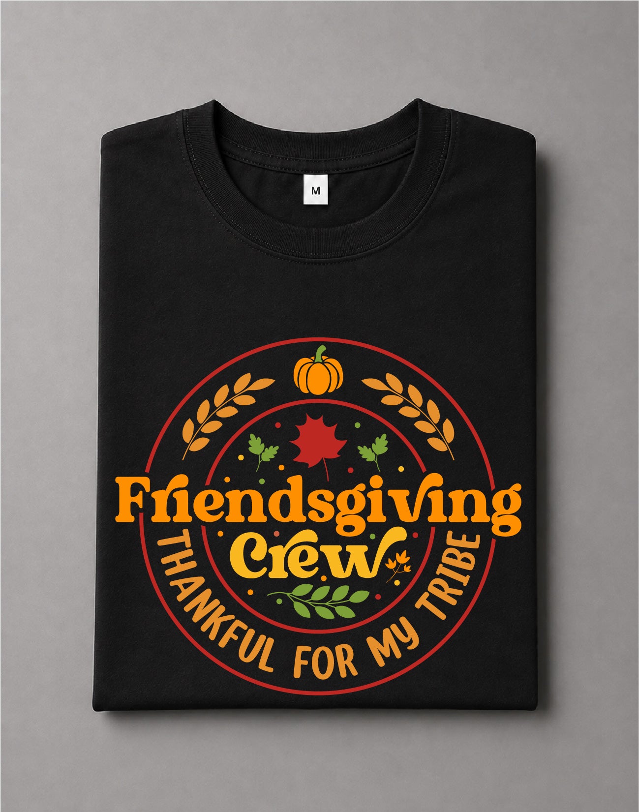 Friendsgiving Crew Shirt – Thankful For My Tribe Graphic Tee, Thanksgiving Friends Shirt – DTF-31
