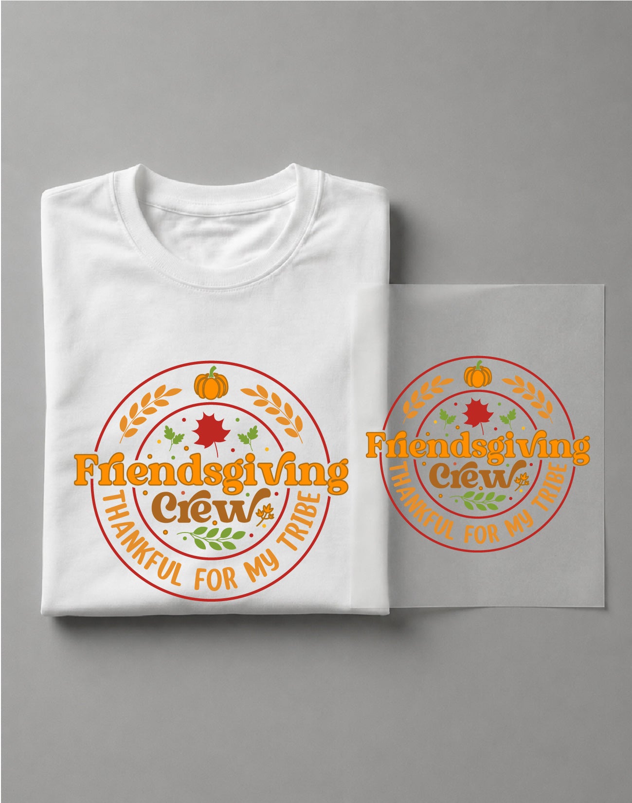 Friendsgiving Crew Shirt – Thankful For My Tribe Graphic Tee, Thanksgiving Friends Shirt – DTF-31