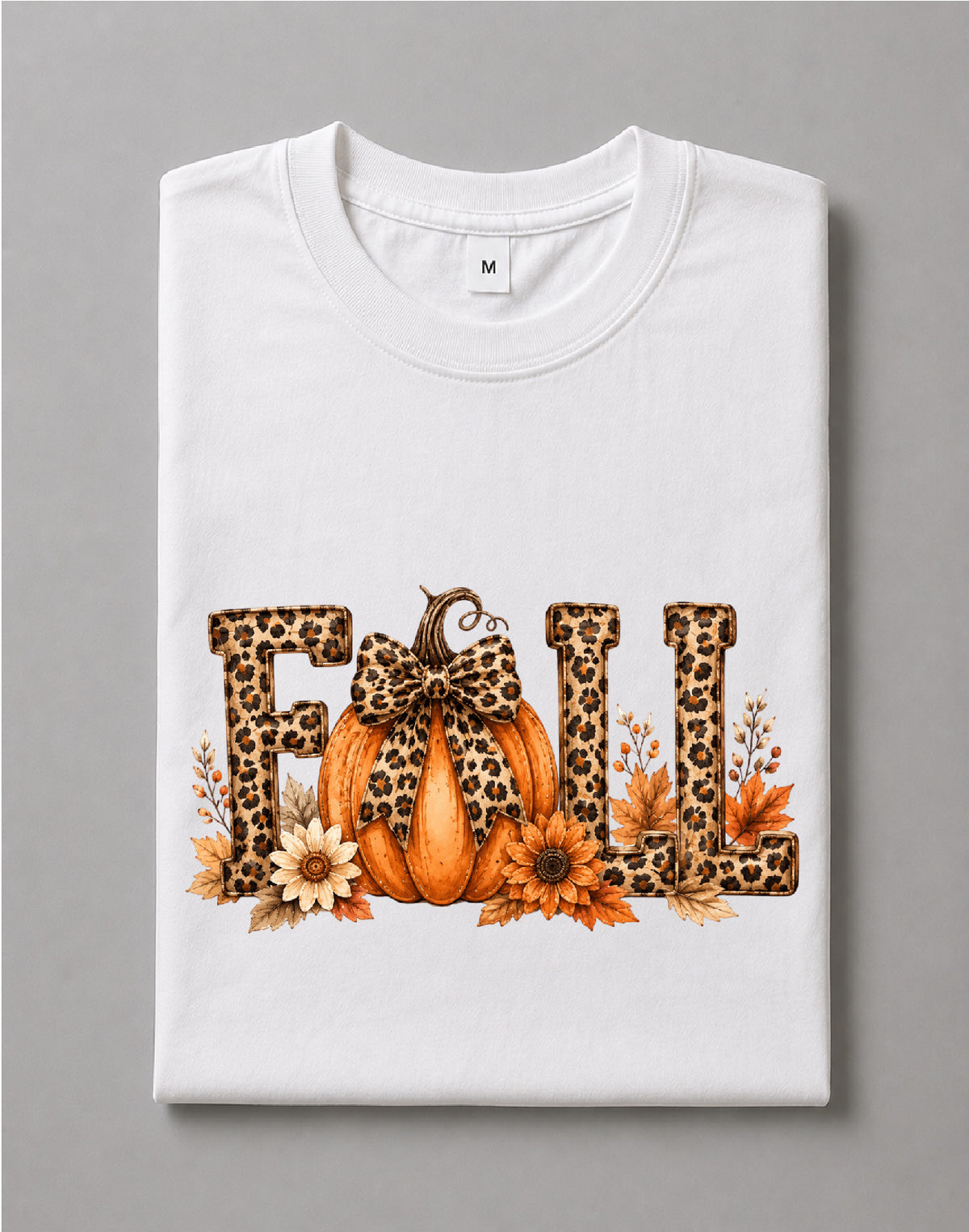 Autumn Leopard Fall Shirt – Leopard Graphic Tee, Fall Animal Print Shirt, Autumn Tee – DTF-33