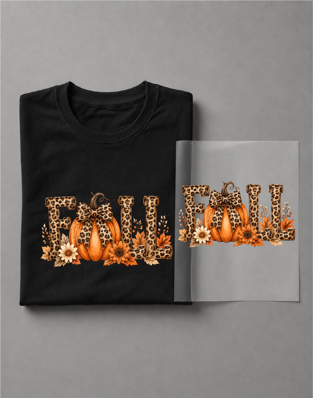 Autumn Leopard Fall Shirt – Leopard Graphic Tee, Fall Animal Print Shirt, Autumn Tee – DTF-33