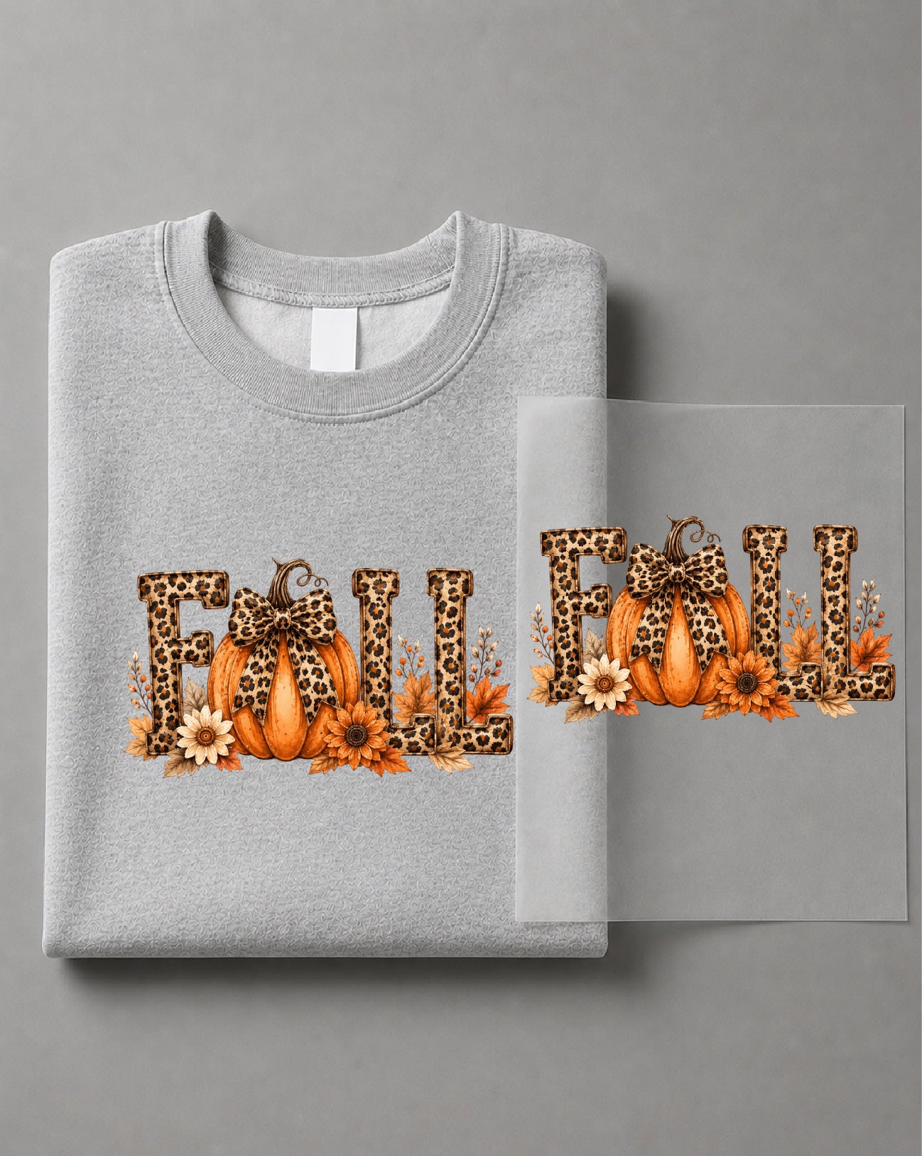 Autumn Leopard Fall Sweatshirt – Leopard Graphic, Fall Animal Print Apparel, Autumn Gift – DTF-33