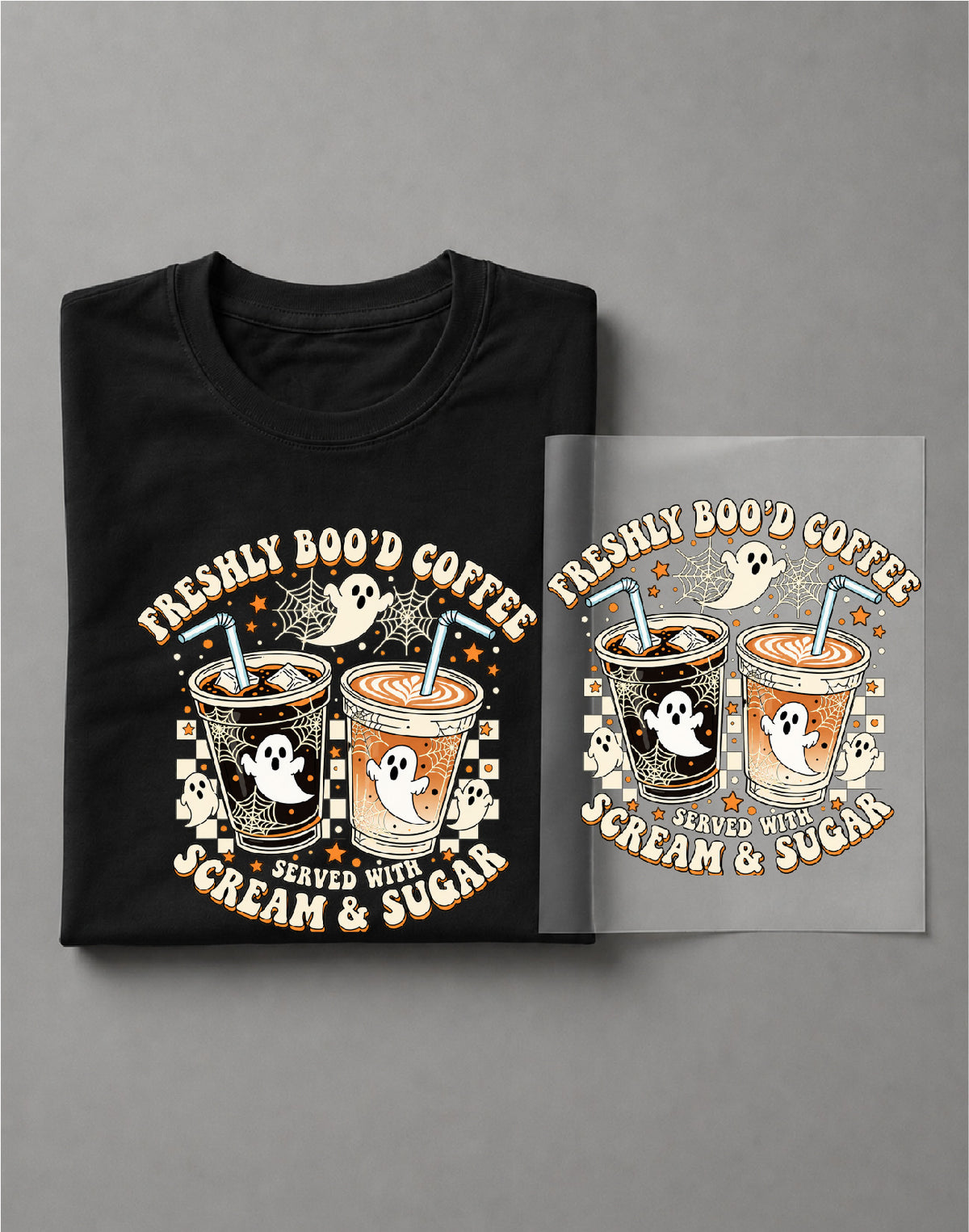 Freshly Boo'd Coffee Shirt – Funny Halloween Coffee Graphic Tee, Spooky Coffee Shirt – DTF-34
