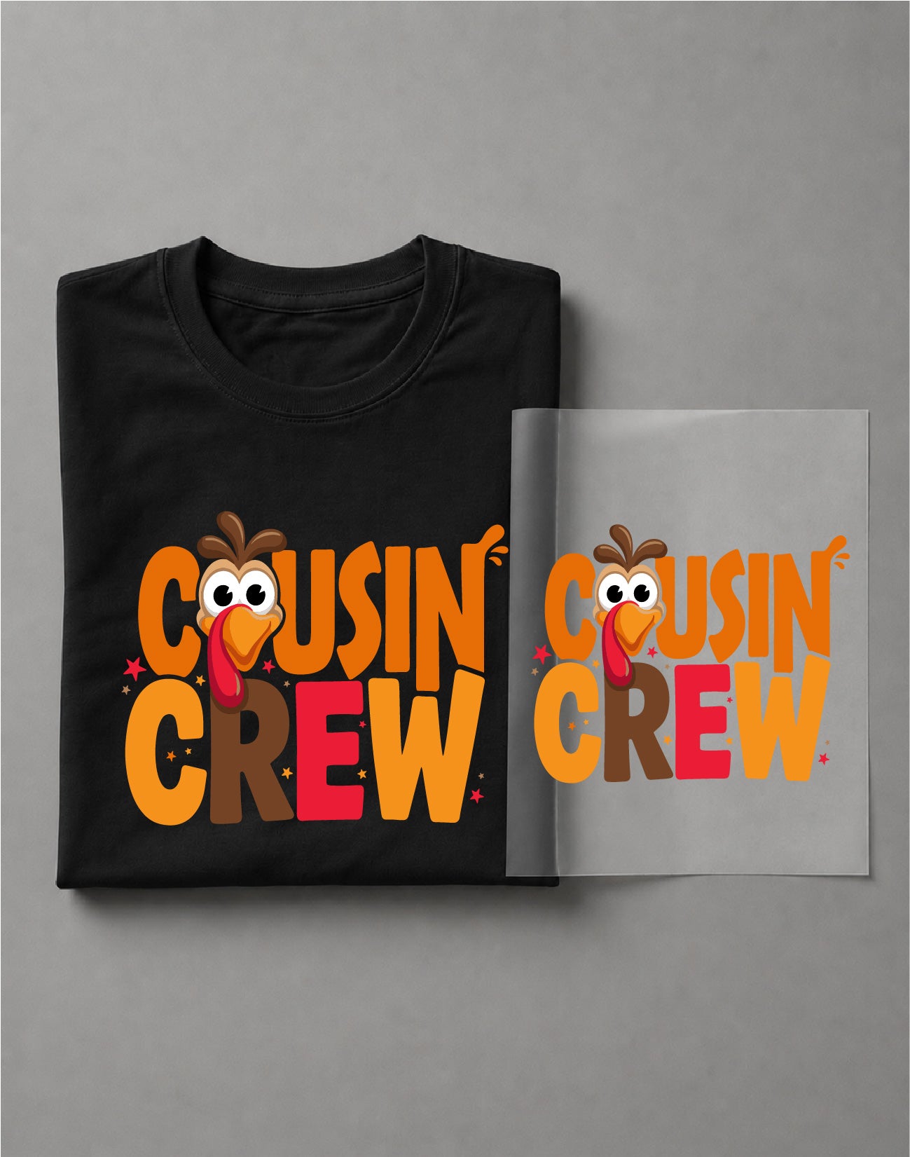 Cousin Crew Thanksgiving Shirt – Turkey Graphic Tee, Family Thanksgiving Shirt, Fall Cousin Tee – DTF-37