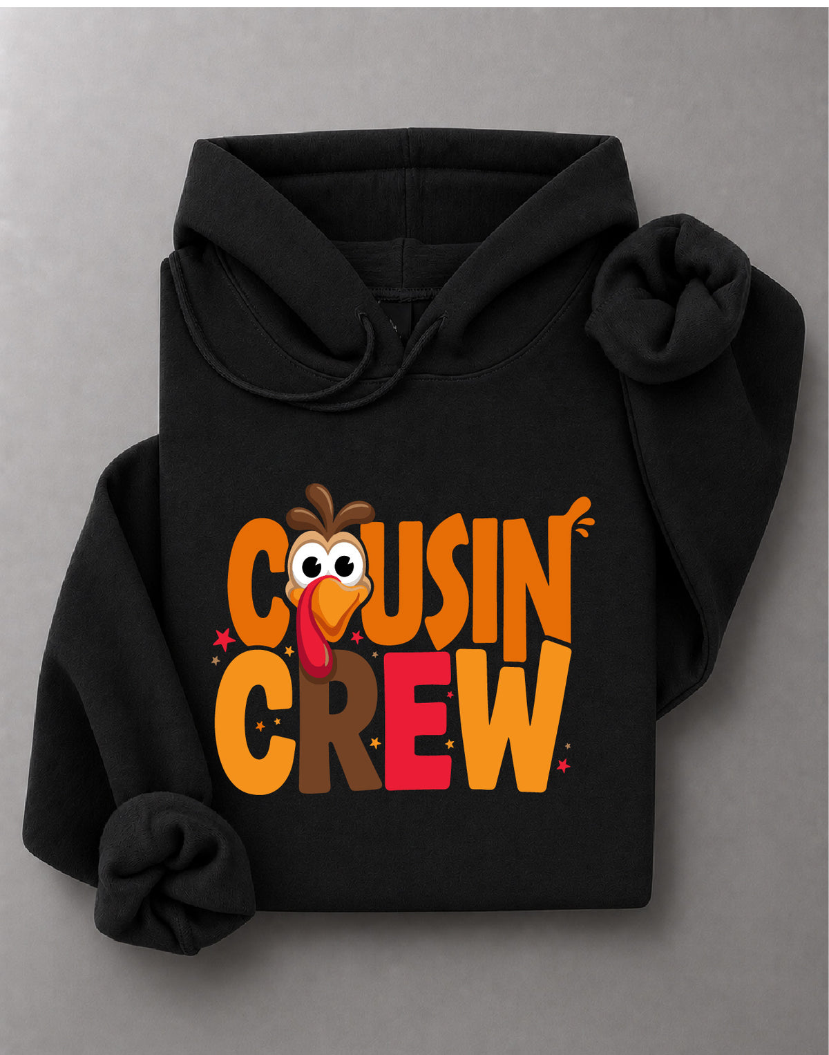 Cousin Crew Thanksgiving Hoodie – Turkey Graphic, Family Fall Apparel, Thanksgiving Gift – DTF-37