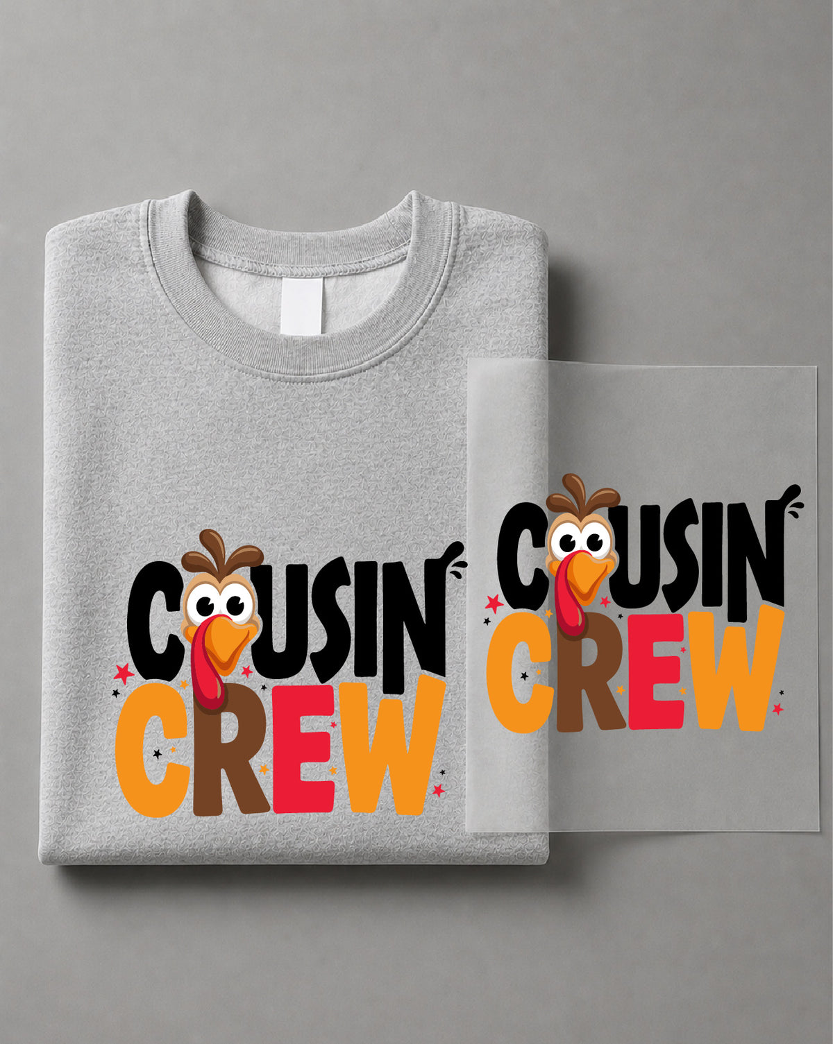 Cousin Crew Thanksgiving Sweatshirt – Turkey Graphic, Family Fall Apparel, Thanksgiving Gift – DTF-37