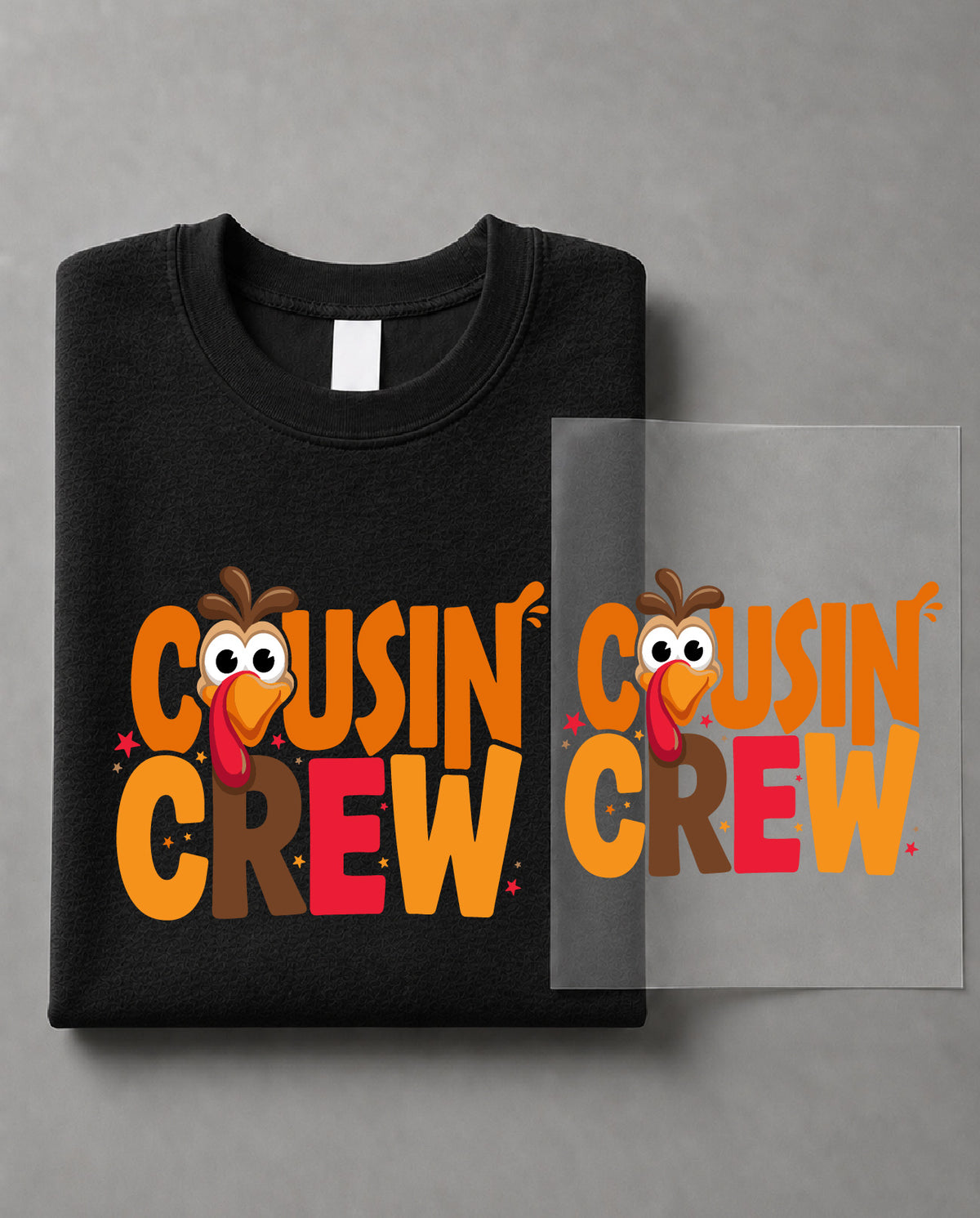 Cousin Crew Thanksgiving Sweatshirt – Turkey Graphic, Family Fall Apparel, Thanksgiving Gift – DTF-37
