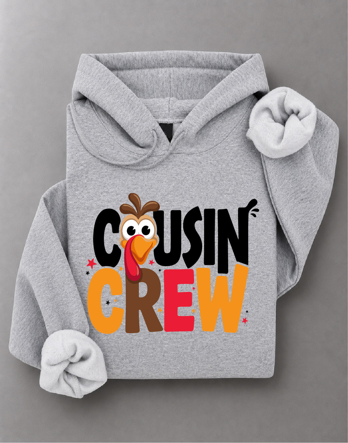 Cousin Crew Thanksgiving Hoodie – Turkey Graphic, Family Fall Apparel, Thanksgiving Gift – DTF-37