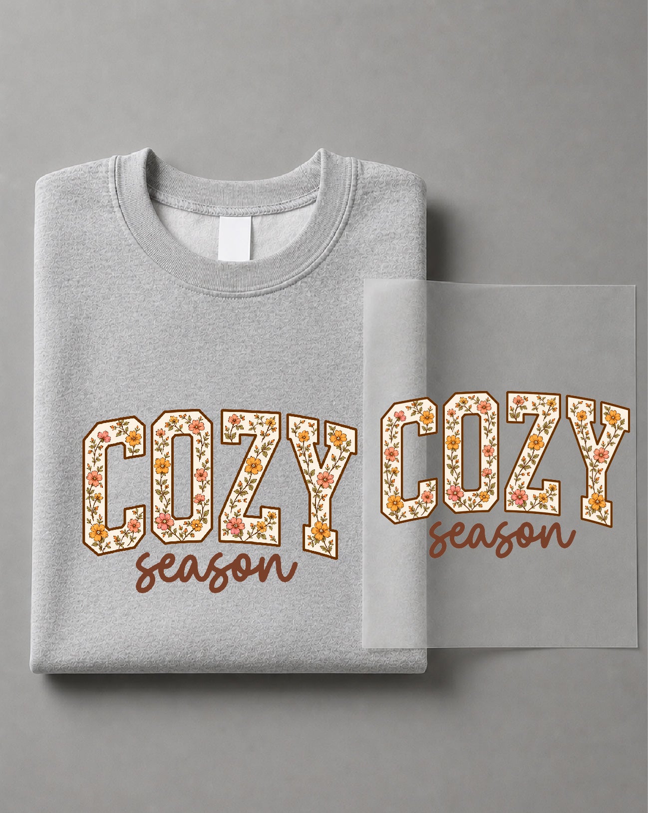 Cozy Season Thanksgiving Sweatshirt – Fall Graphic, Thanksgiving Apparel, Autumn Gift – DTF-38