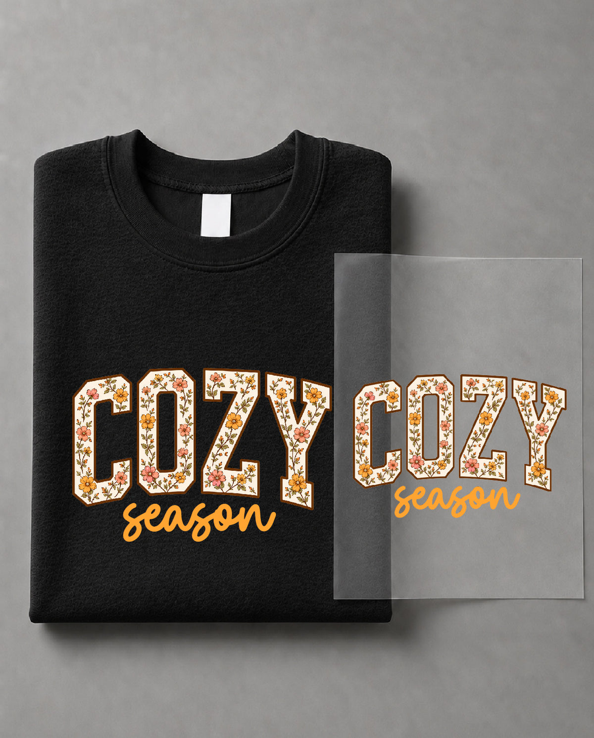 Cozy Season Thanksgiving Sweatshirt – Fall Graphic, Thanksgiving Apparel, Autumn Gift – DTF-38