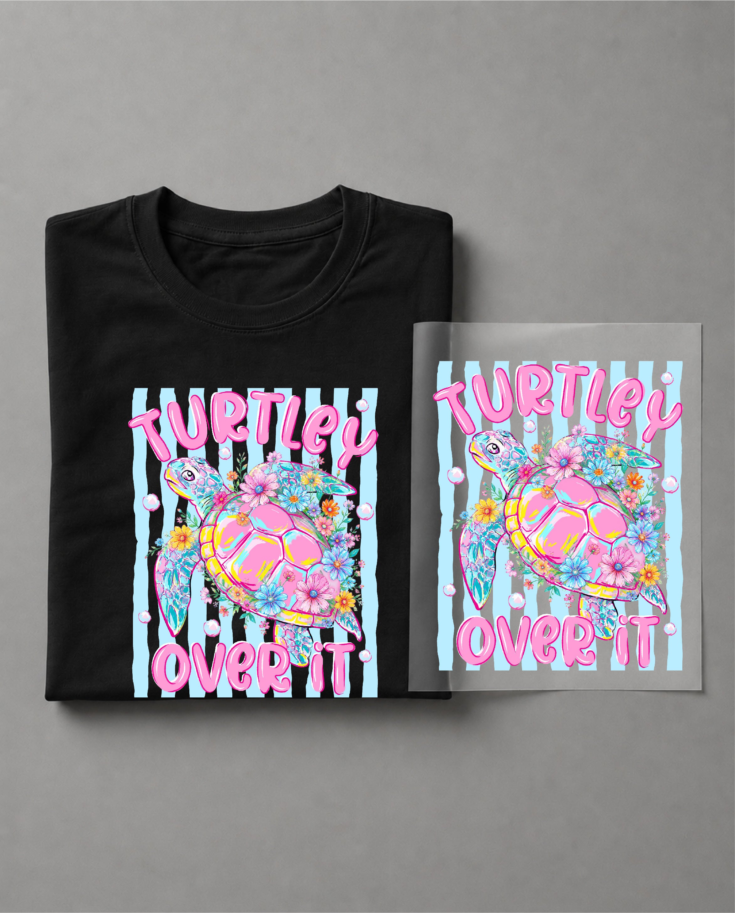 Turtley Over It Shirt – Funny Turtle Graphic Tee, Cute Ocean Lover Shirt, Beach Vacation Shirt, Sea Life Humor Tee – DTF-10