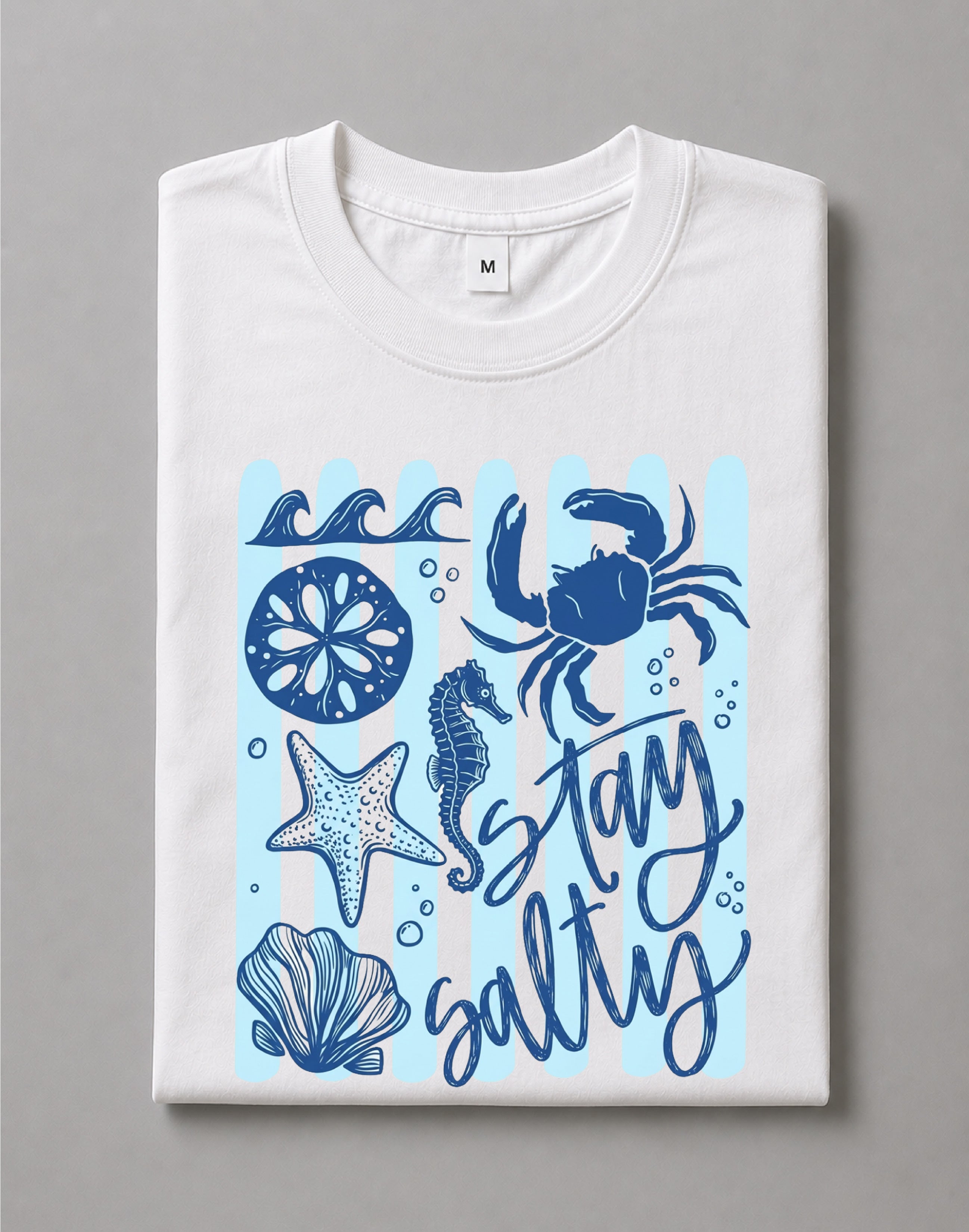 Stay Salty Shirt – Coastal Beach Graphic Tee, Ocean Lover Shirt, Summer Vacation Shirt, Nautical Graphic Tee, Beachy Casual Shirt – DTF-3