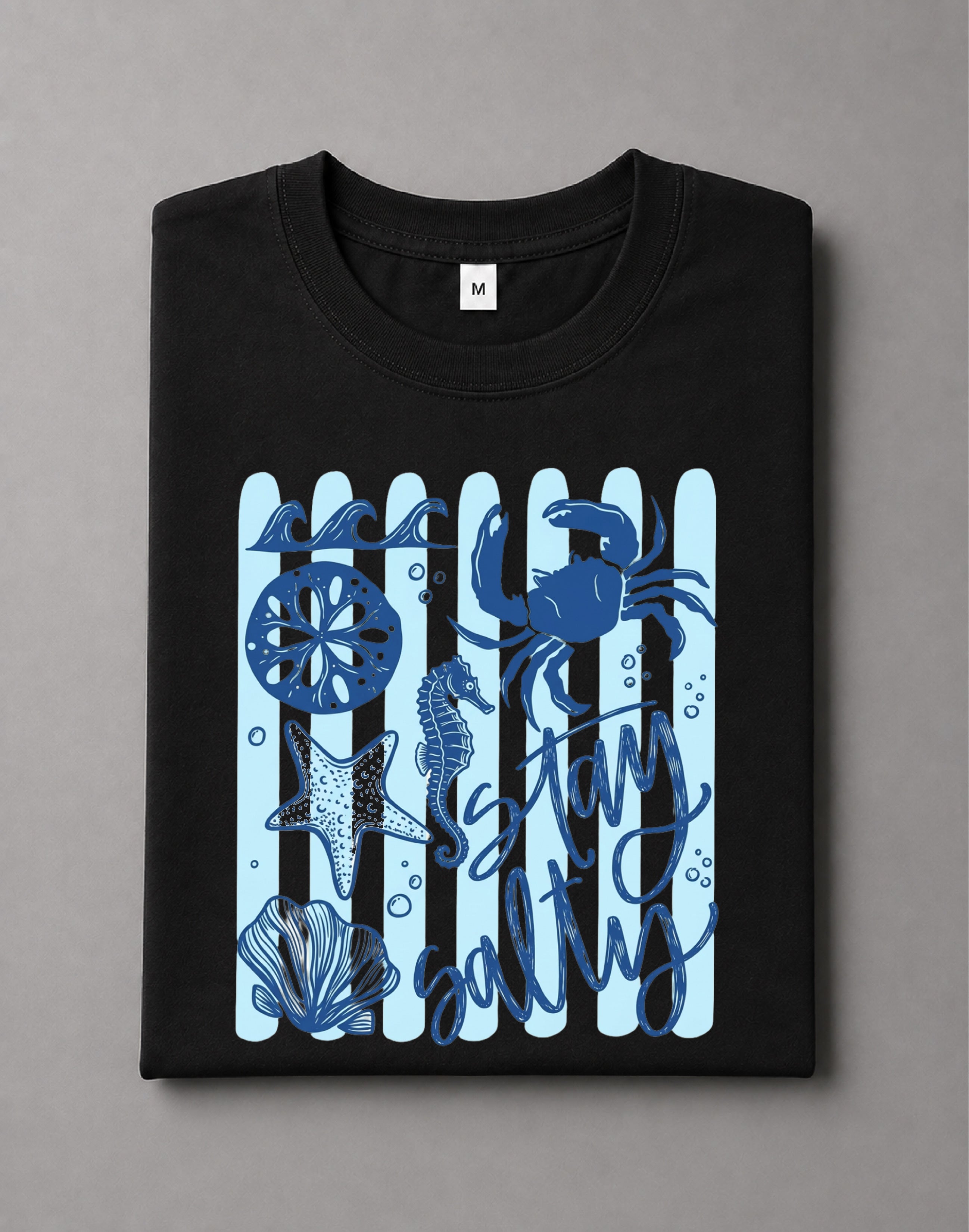 Stay Salty Shirt – Coastal Beach Graphic Tee, Ocean Lover Shirt, Summer Vacation Shirt, Nautical Graphic Tee, Beachy Casual Shirt – DTF-3