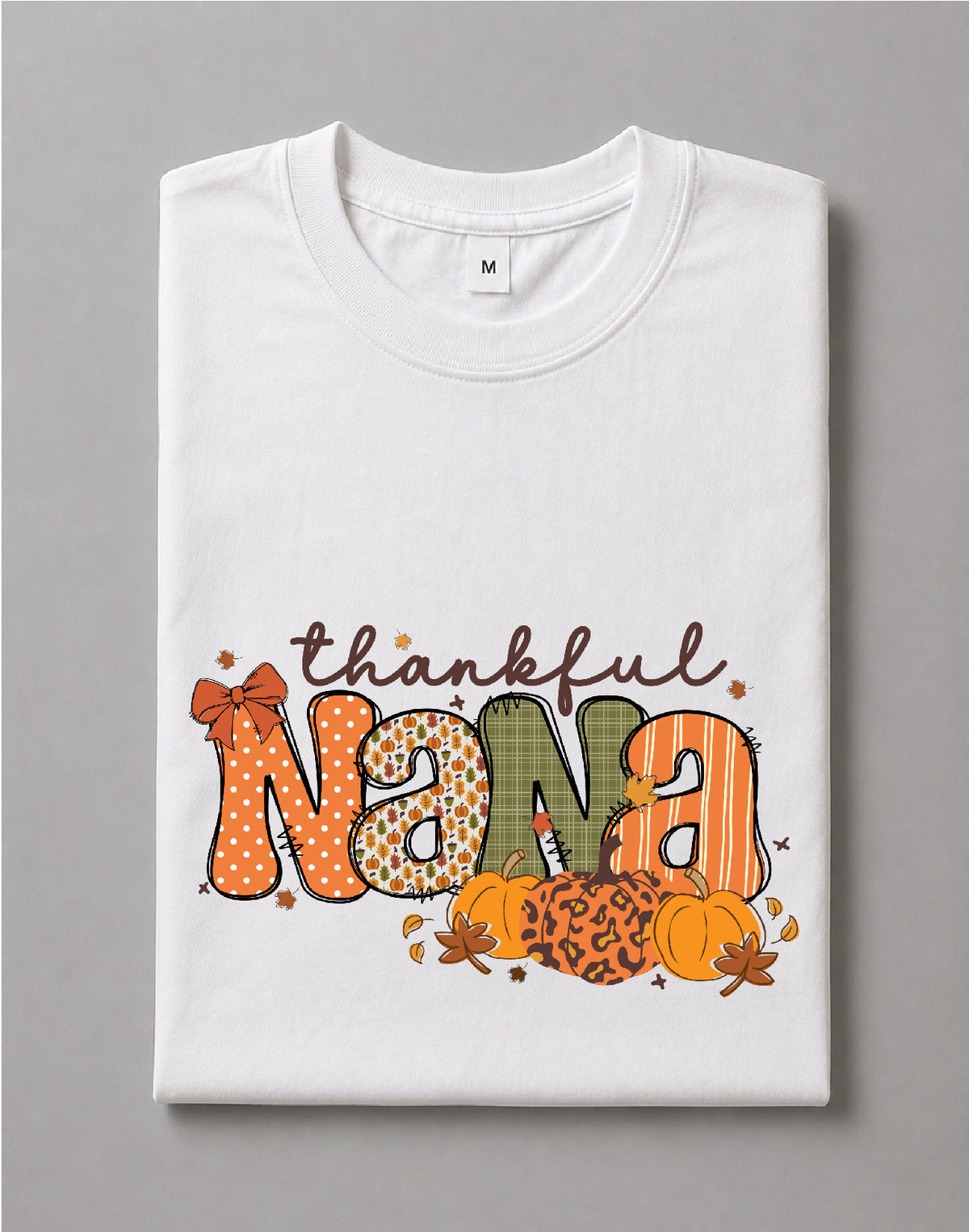 Thankful Nana Shirt – Thanksgiving Grandma Graphic Tee, Nana Shirt, Grateful Family Tee – DTF-39