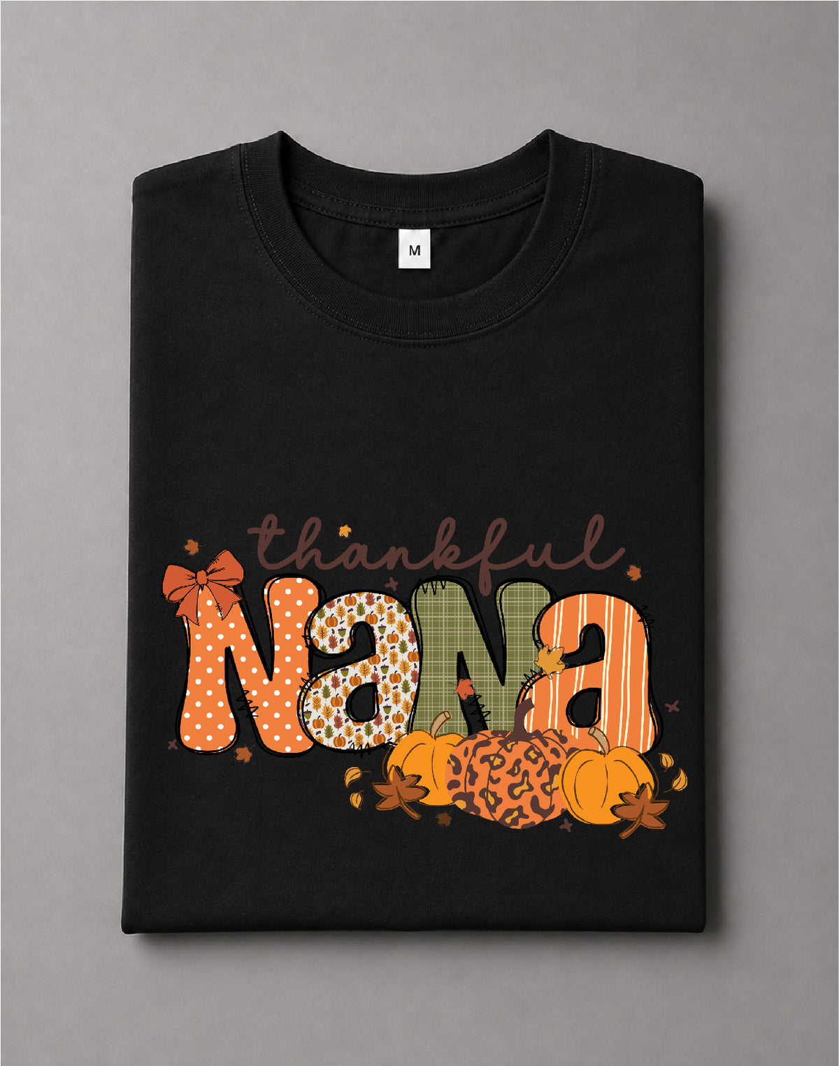Thankful Nana Shirt – Thanksgiving Grandma Graphic Tee, Nana Shirt, Grateful Family Tee – DTF-39