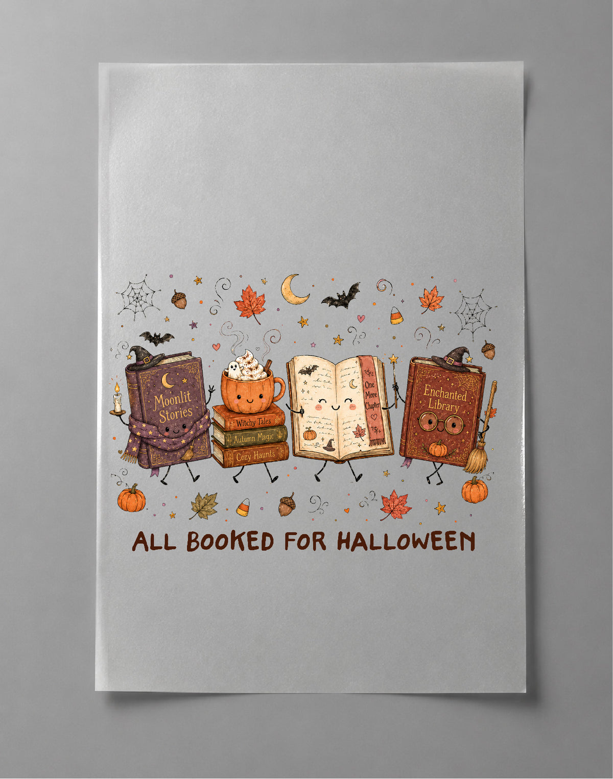 All Booked For Halloween Sweatshirt – Funny Halloween Book Lover Graphic, Spooky Reader Apparel – DTF-43